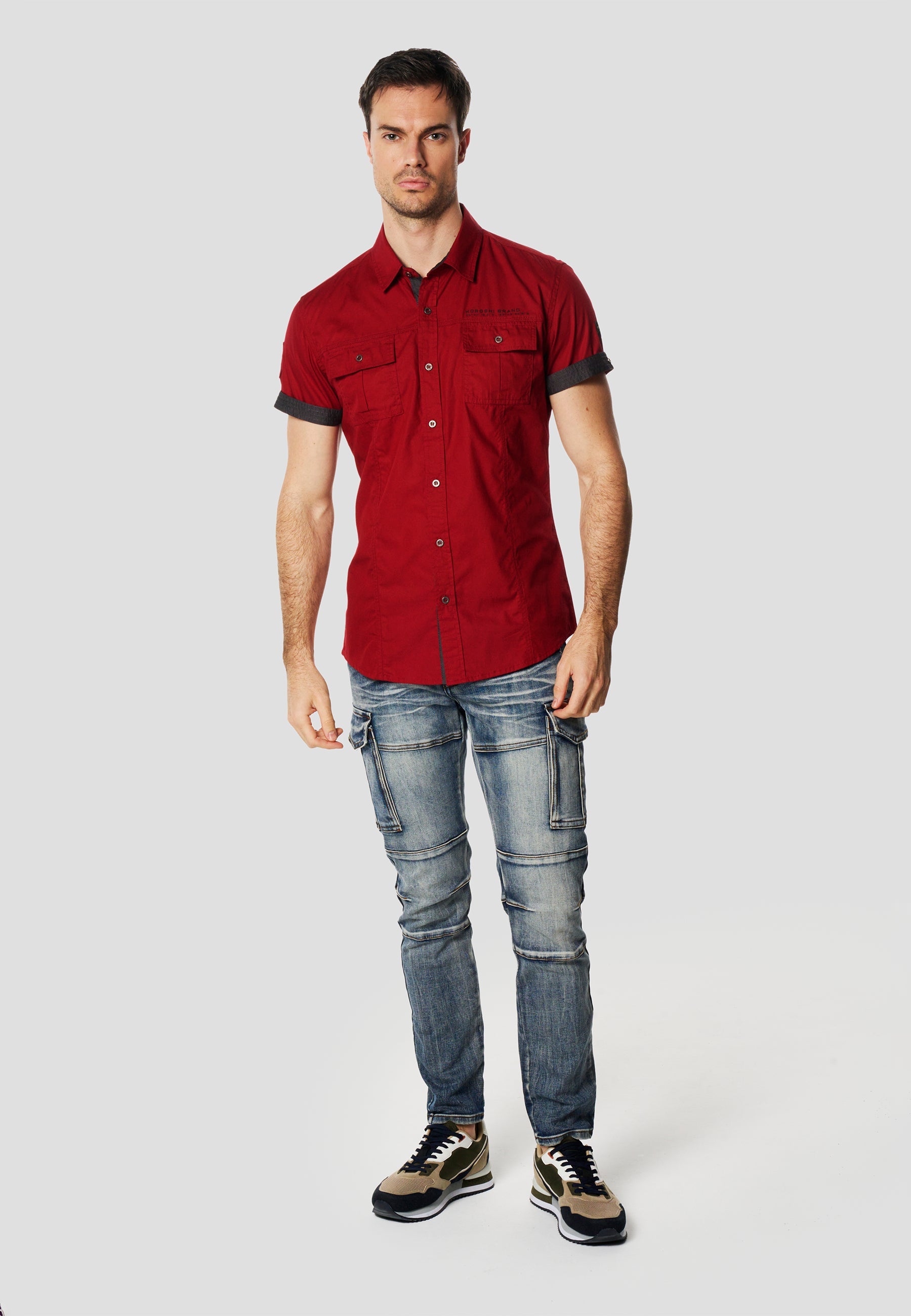 Camisa Manga Corta Multipockets Popelín Náutico Hombre – Koroshi 2611CC04