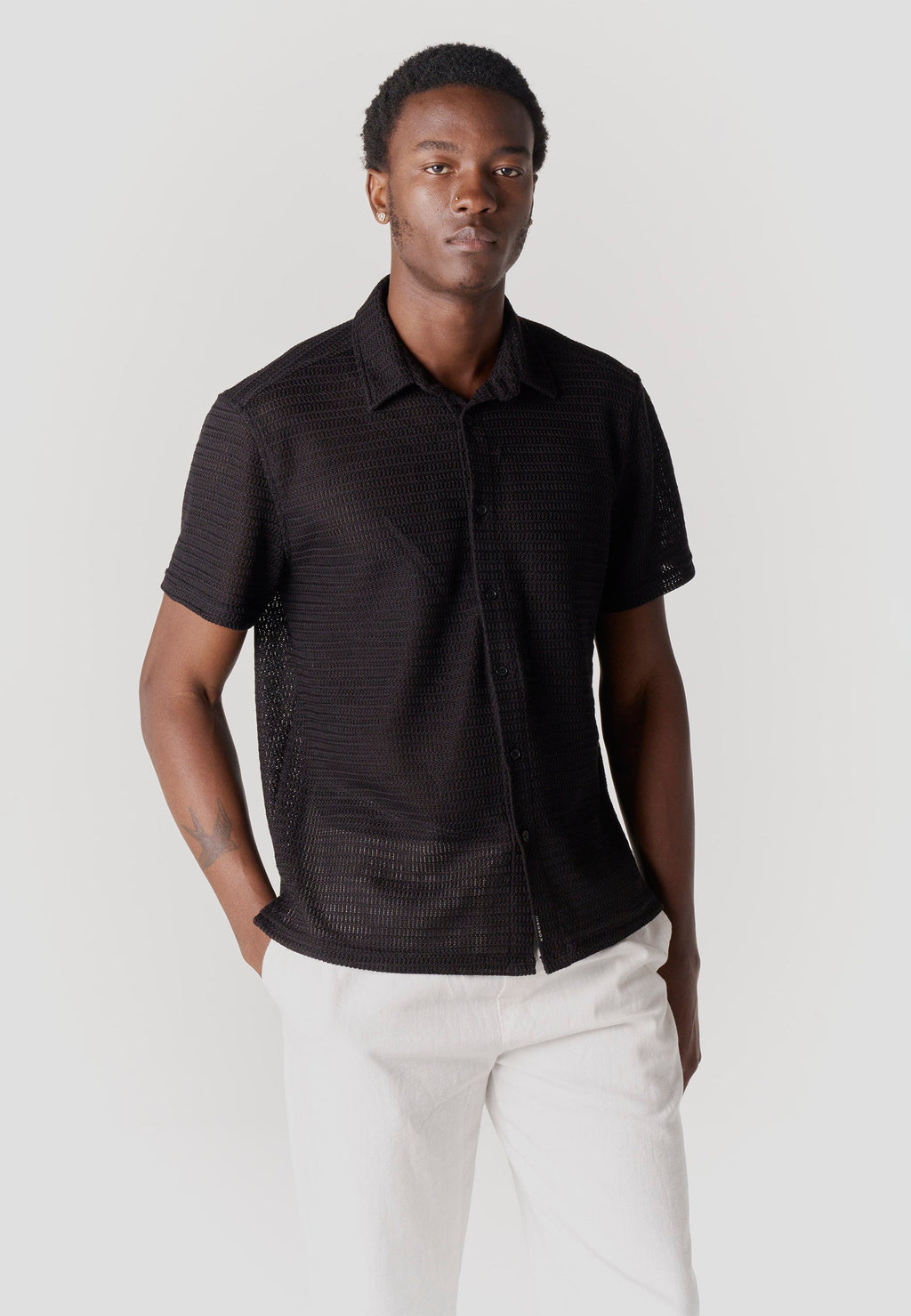 Camisa Hombre Manga Corta Casual Relaxed Algodón – Koroshi 2611CC19
