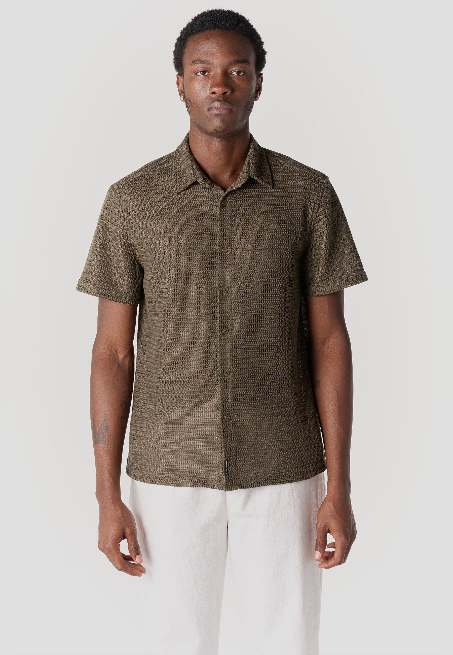 Camisa Hombre Manga Corta Casual Relaxed Algodón – Koroshi 2611CC19
