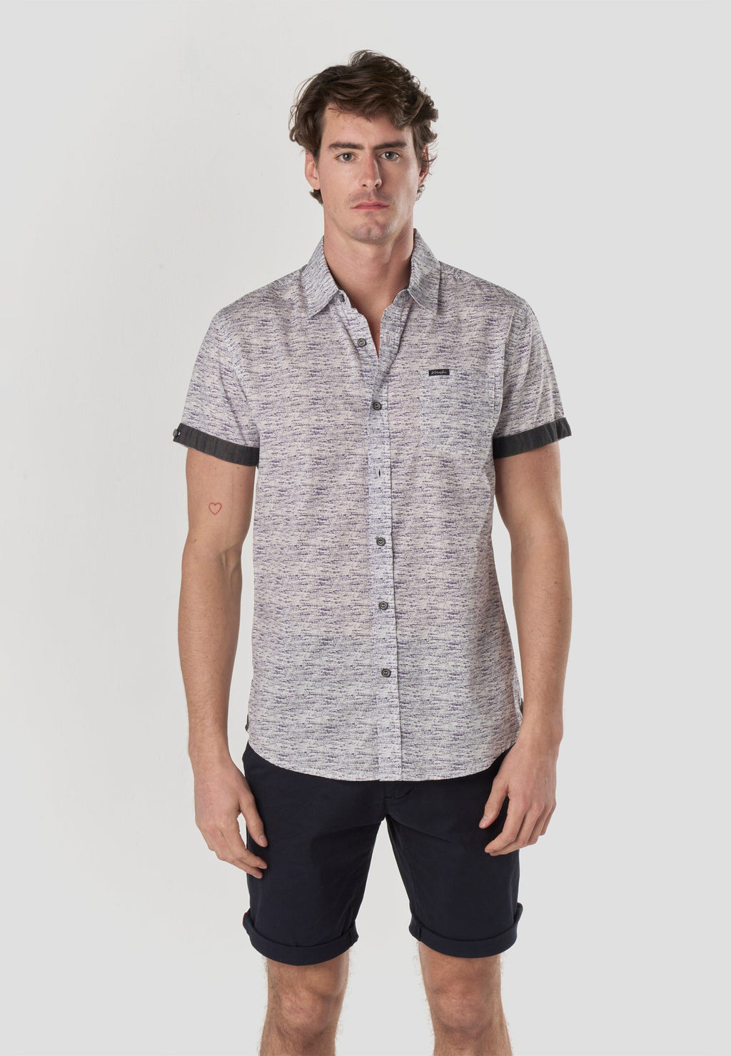 Camisa Hombre Manga Corta Popelín Algodón Bolsillo – Koroshi 2611CC31