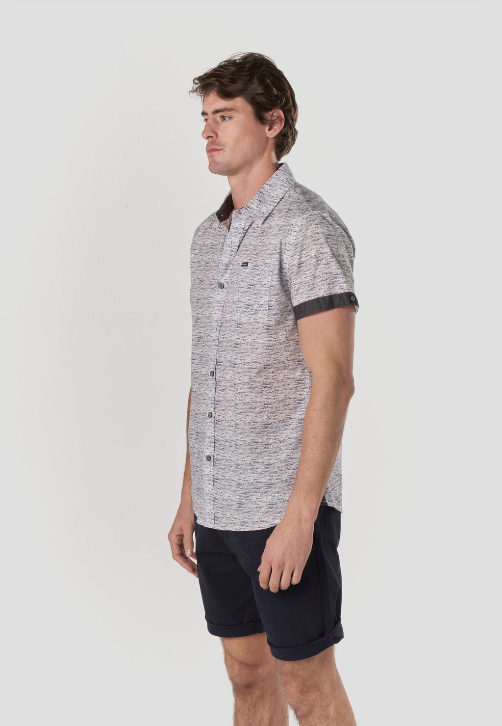 Camisa Hombre Manga Corta Popelín Algodón Bolsillo – Koroshi 2611CC31