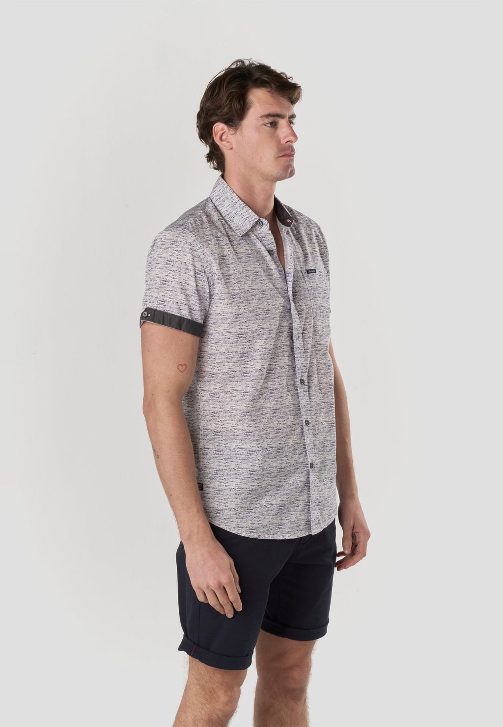 Camisa Hombre Manga Corta Popelín Algodón Bolsillo – Koroshi 2611CC31