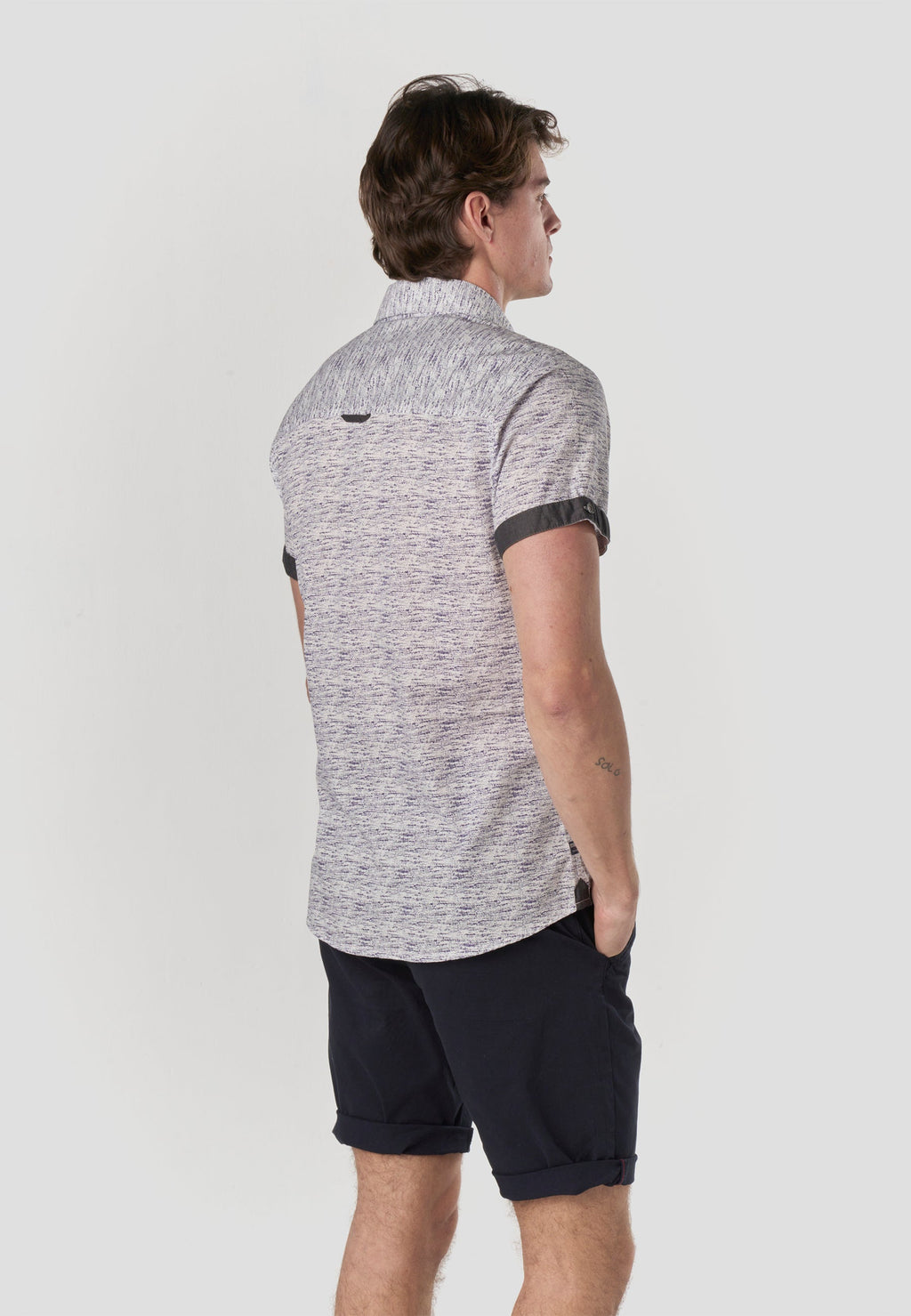 Camisa Hombre Manga Corta Popelín Algodón Bolsillo – Koroshi 2611CC31