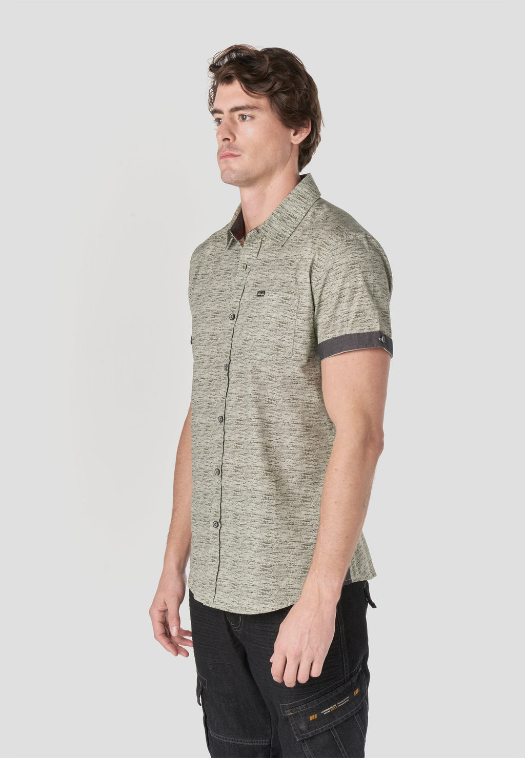 Camisa Hombre Manga Corta Popelín Algodón Bolsillo – Koroshi 2611CC31