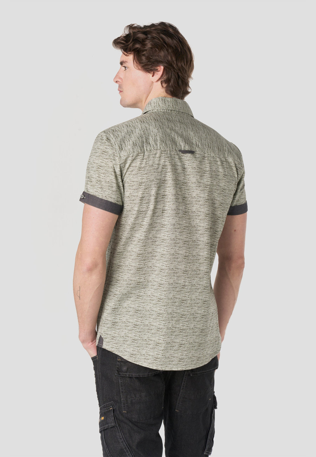 Camisa Hombre Manga Corta Popelín Algodón Bolsillo – Koroshi 2611CC31