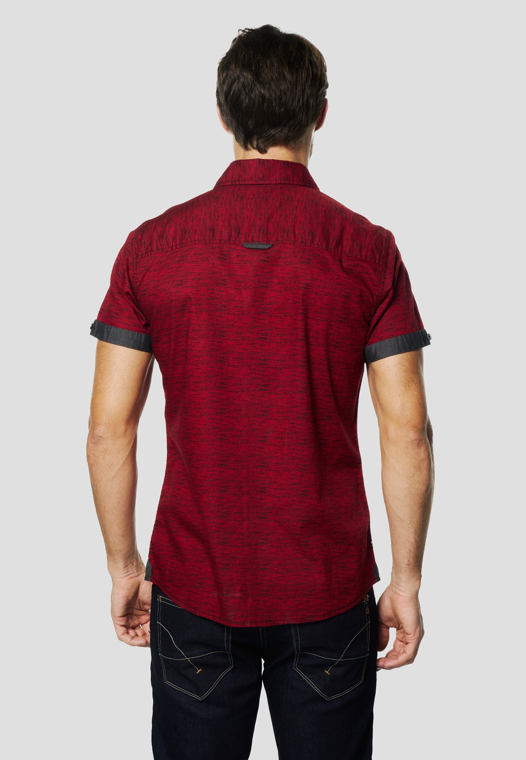 Camisa Hombre Manga Corta Popelín Algodón Bolsillo – Koroshi 2611CC31