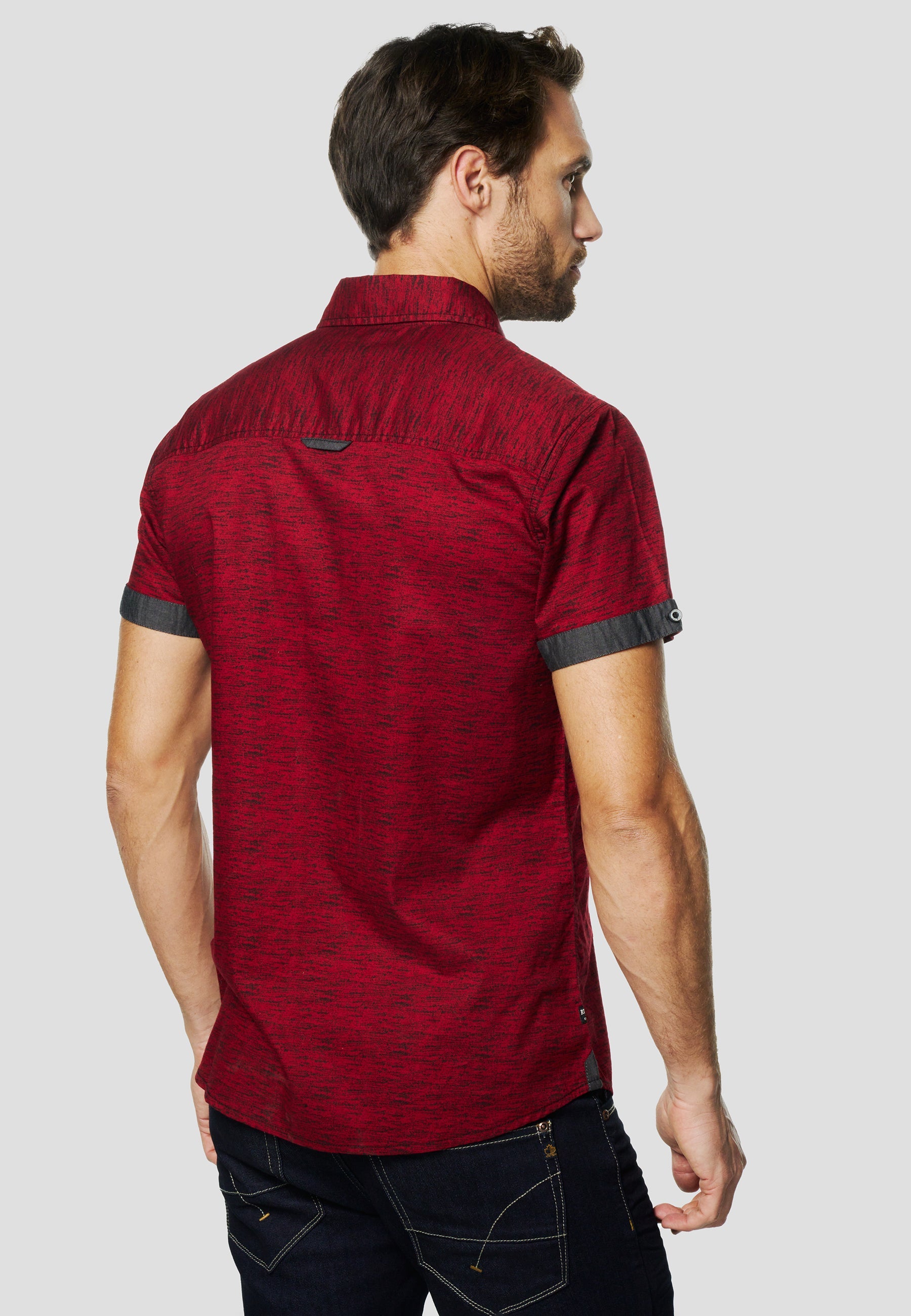 Camisa Hombre Manga Corta Popelín Algodón Bolsillo – Koroshi 2611CC31