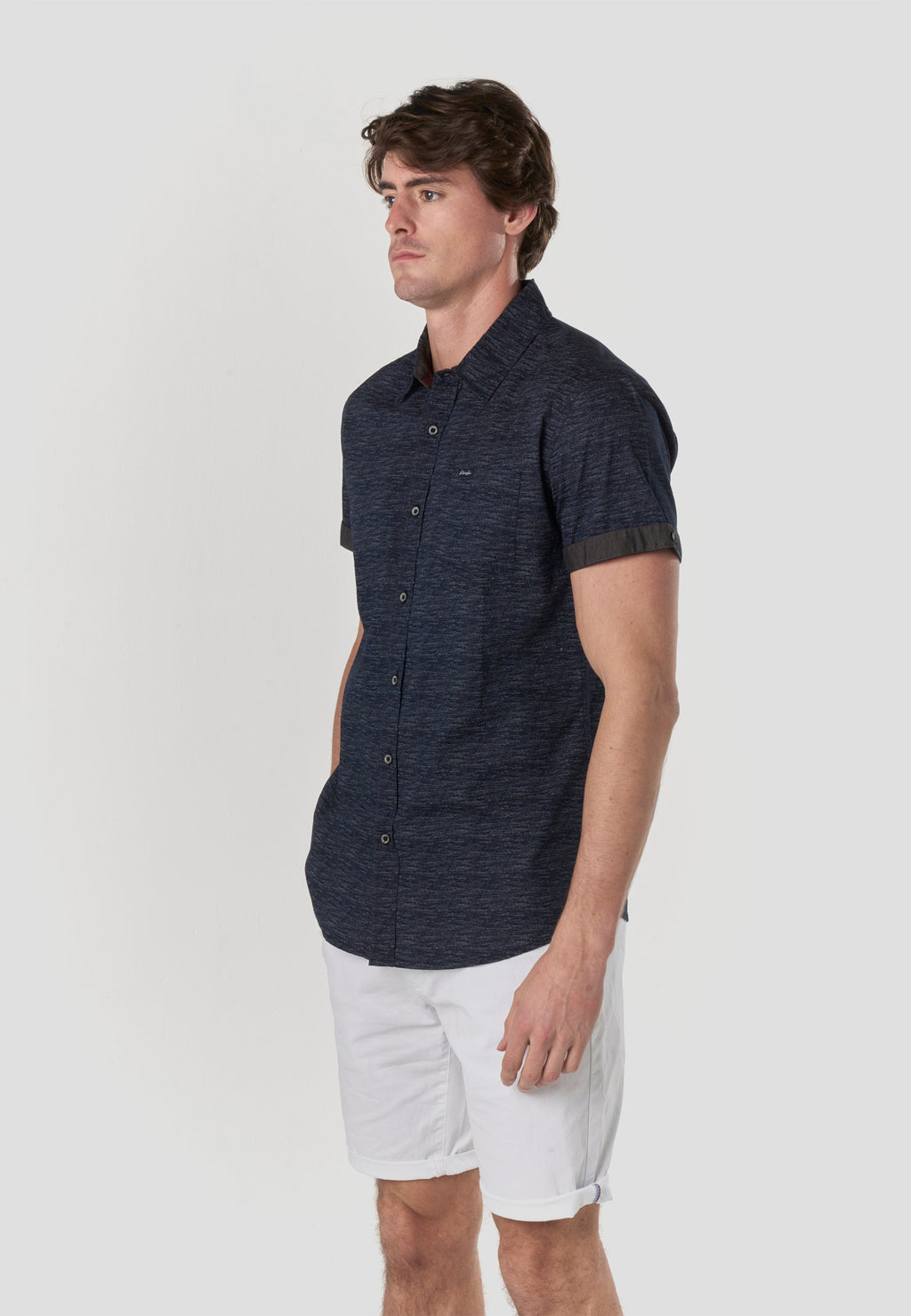 Camisa Hombre Manga Corta Popelín Algodón Bolsillo – Koroshi 2611CC31