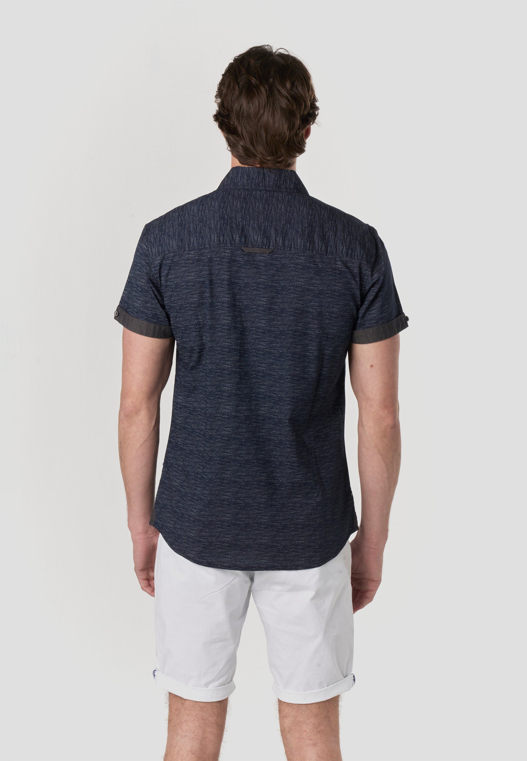 Camisa Hombre Manga Corta Popelín Algodón Bolsillo – Koroshi 2611CC31