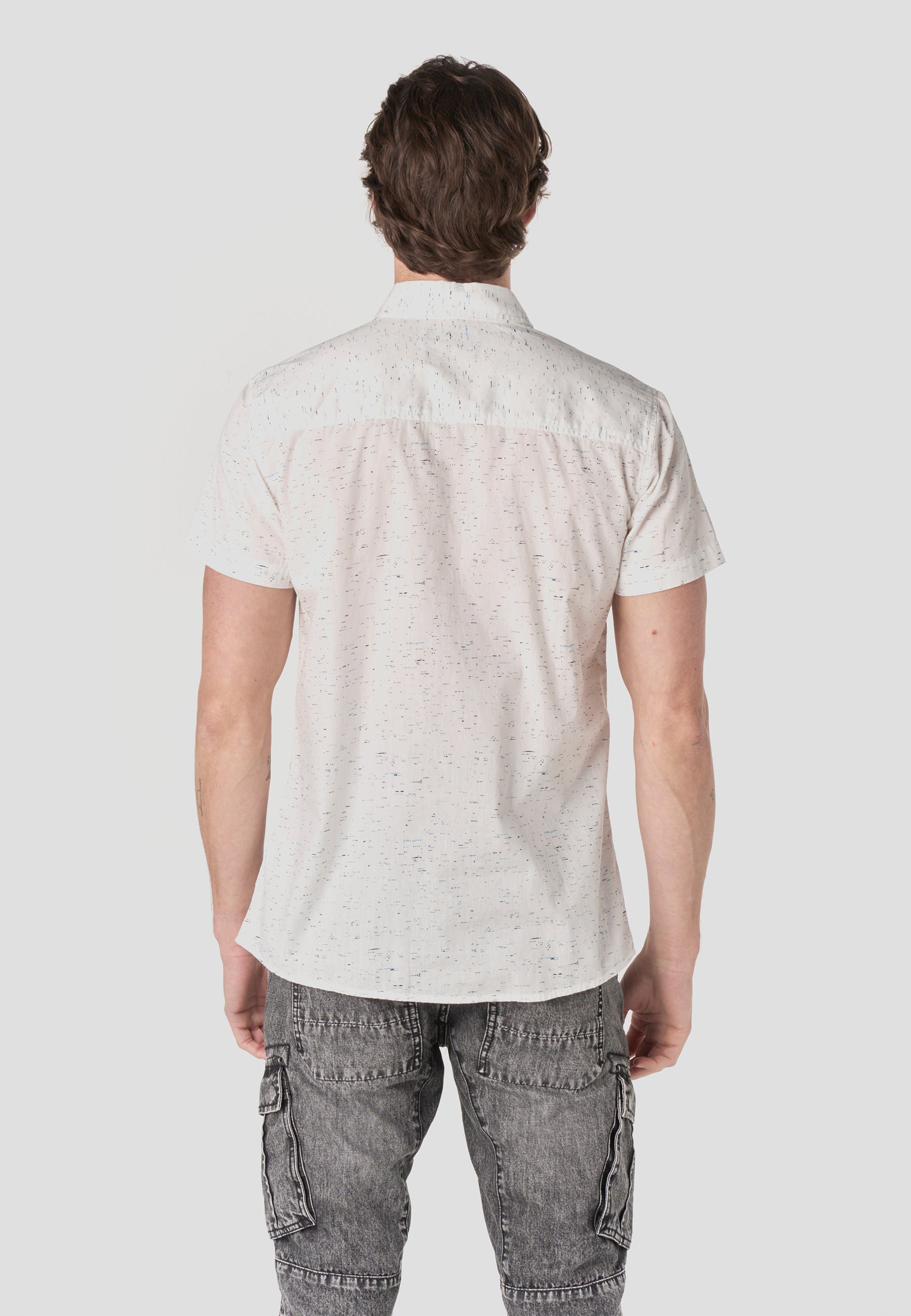Camisa Hombre Manga Corta Popelín Algodón Bolsillo – Koroshi 2611CC32