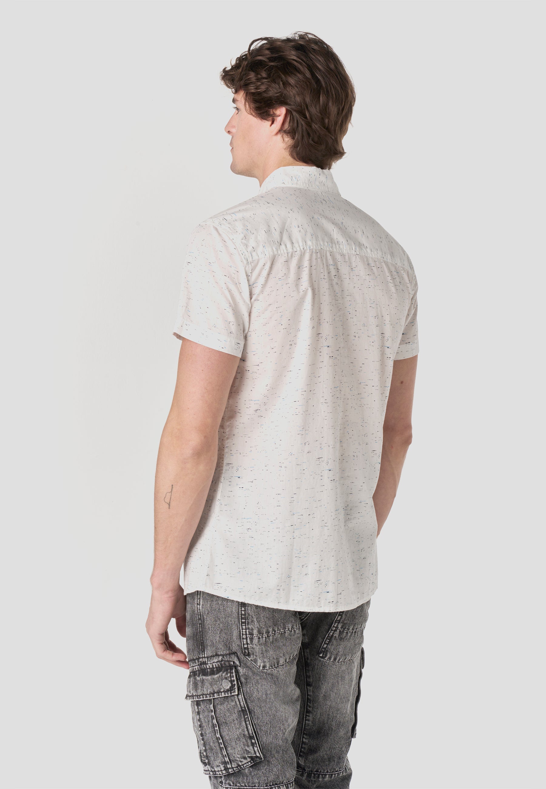 Camisa Hombre Manga Corta Popelín Algodón Bolsillo – Koroshi 2611CC32
