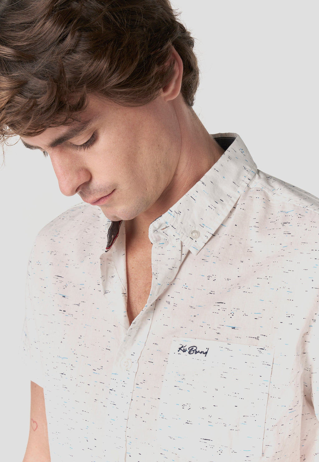 Camisa Hombre Manga Corta Popelín Algodón Bolsillo – Koroshi 2611CC32