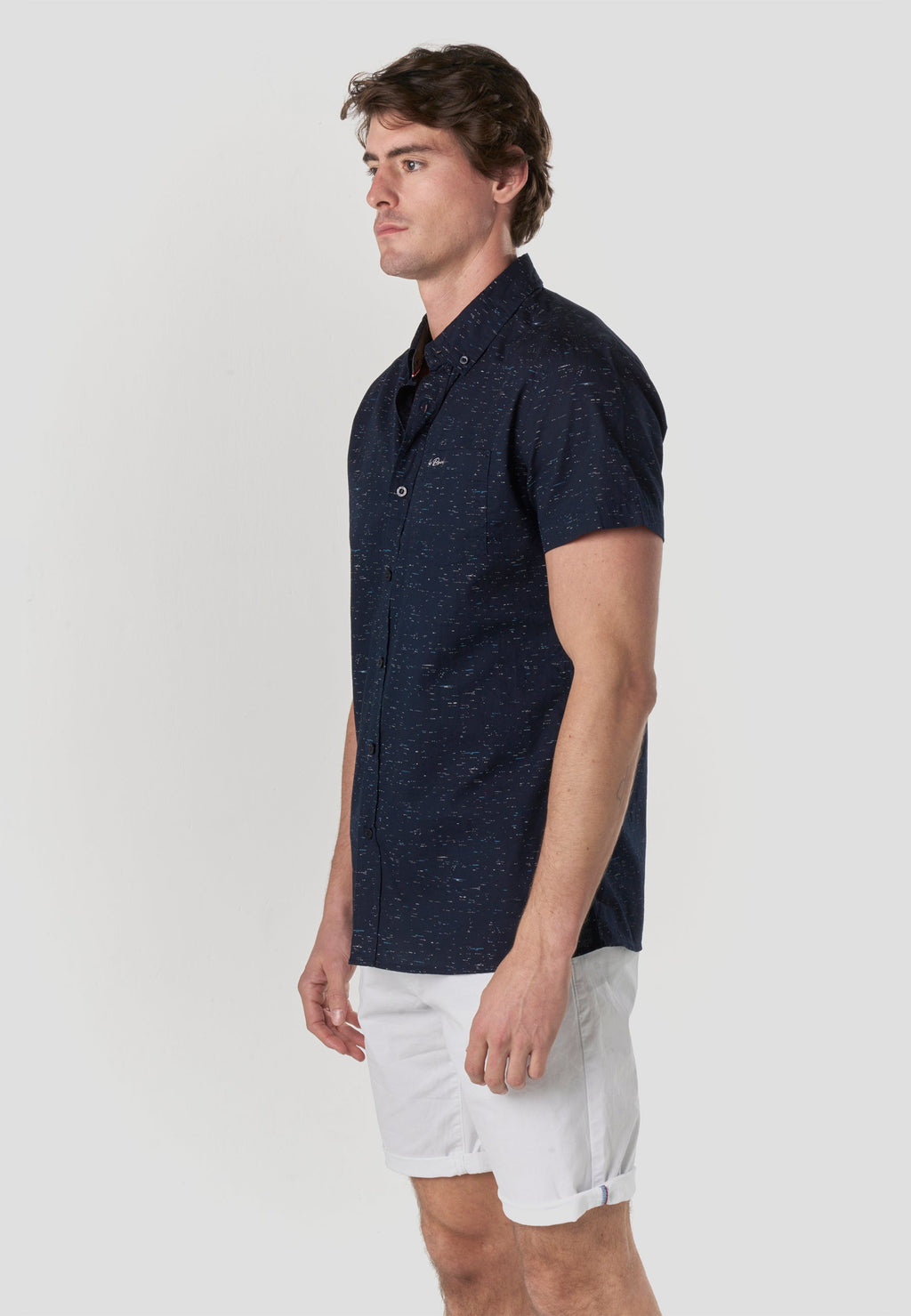 Camisa Hombre Manga Corta Popelín Algodón Bolsillo – Koroshi 2611CC32