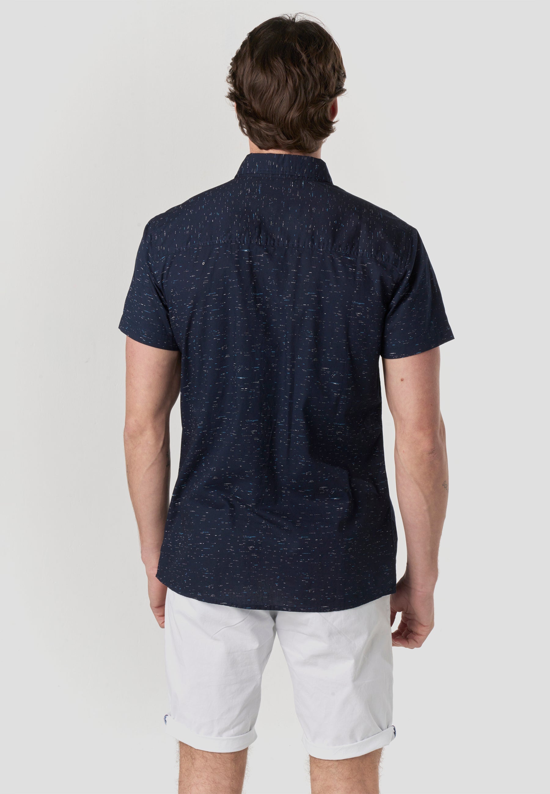Camisa Hombre Manga Corta Popelín Algodón Bolsillo – Koroshi 2611CC32