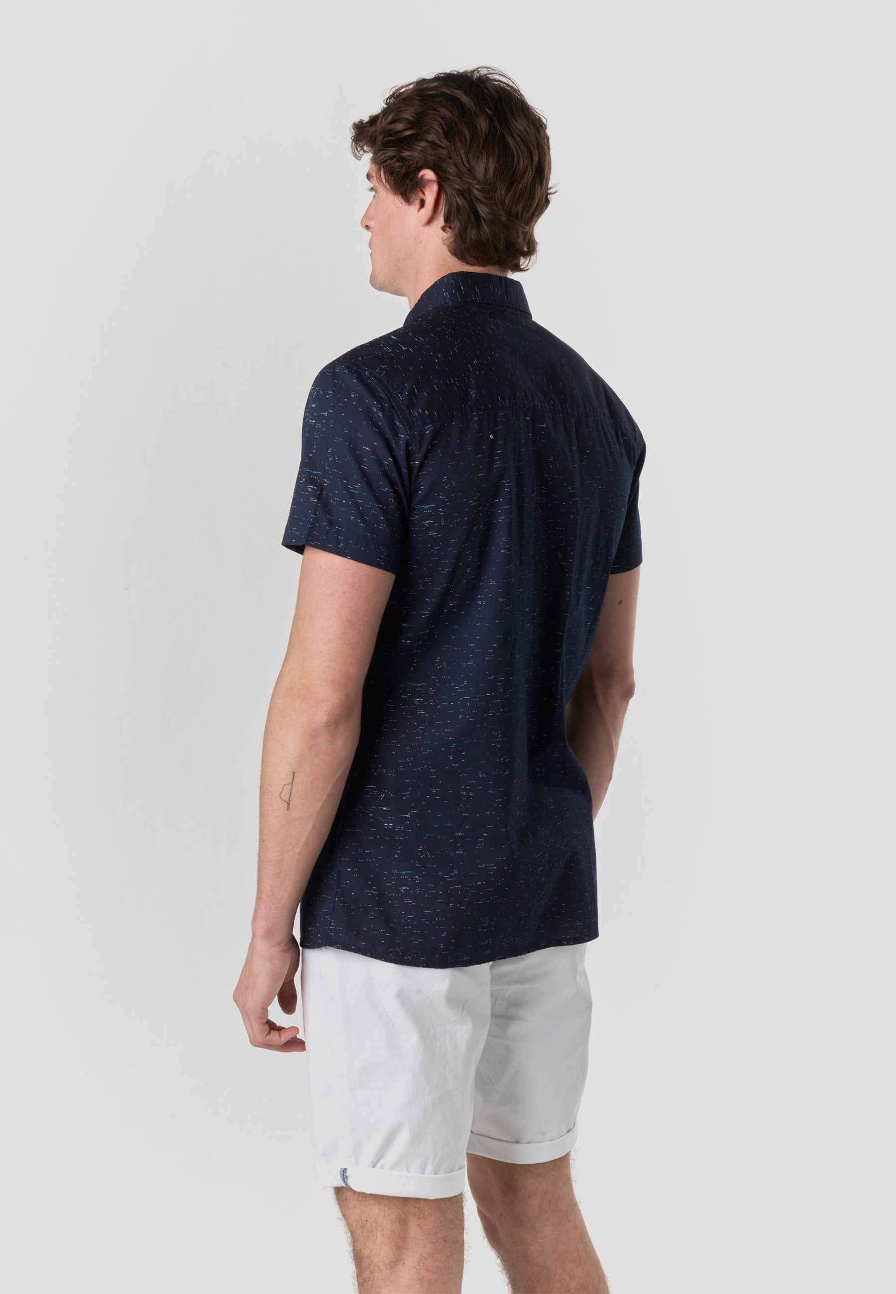 Camisa Hombre Manga Corta Popelín Algodón Bolsillo – Koroshi 2611CC32