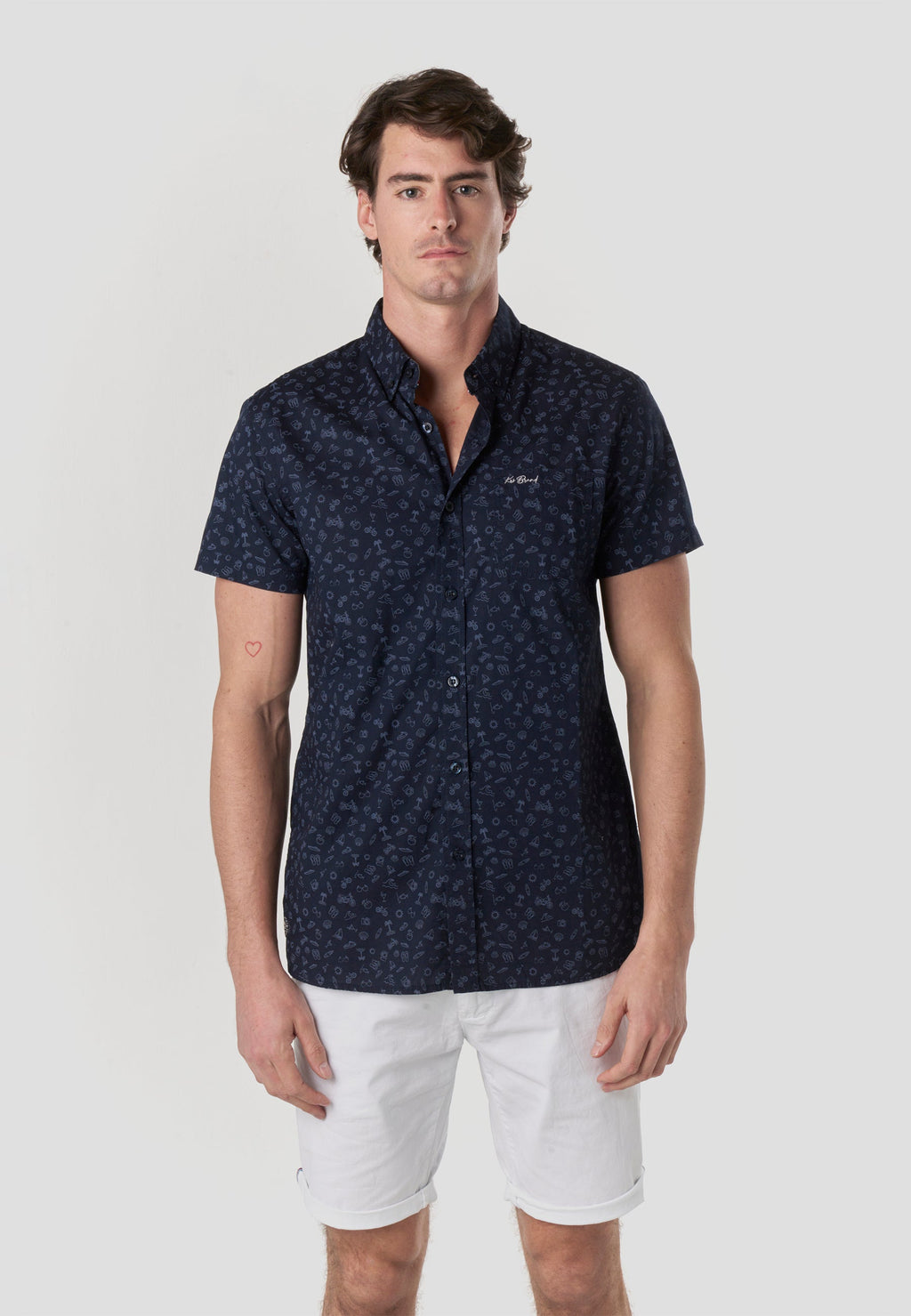 Camisa Hombre Manga Corta Popelín Algodón Bolsillo – Koroshi 2611CC32