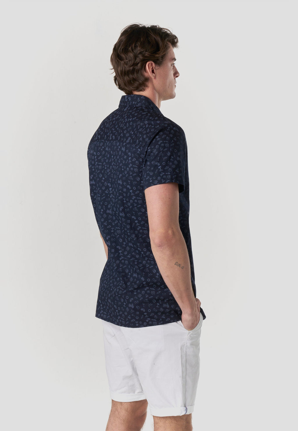 Camisa Hombre Manga Corta Popelín Algodón Bolsillo – Koroshi 2611CC32