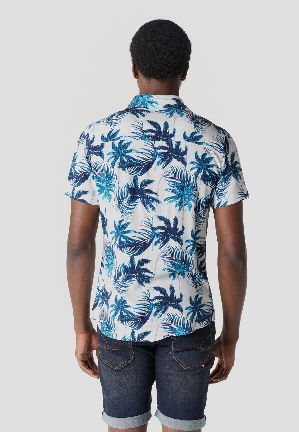 Camisa Hombre Manga Corta Estampado Tropical Viscosa – Koroshi 2611CC36