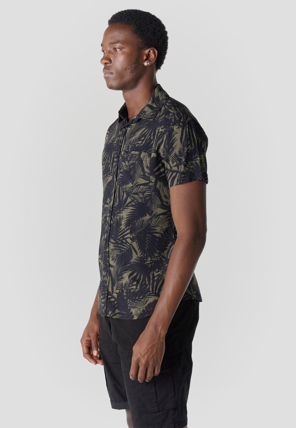 Camisa Hombre Manga Corta Estampado Tropical Viscosa – Koroshi 2611CC36