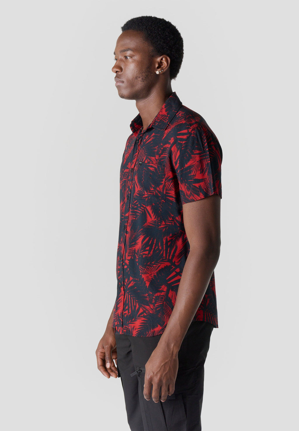 Camisa Hombre Manga Corta Estampado Tropical Viscosa – Koroshi 2611CC36