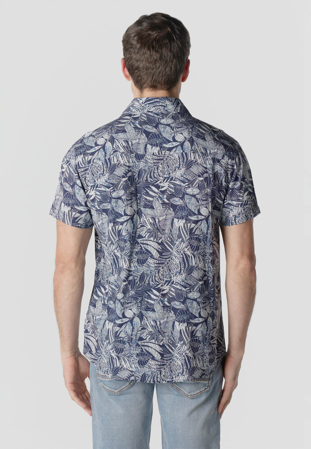 Camisa Hombre Manga Corta Estampado Tropical Viscosa – Koroshi 2611CC37