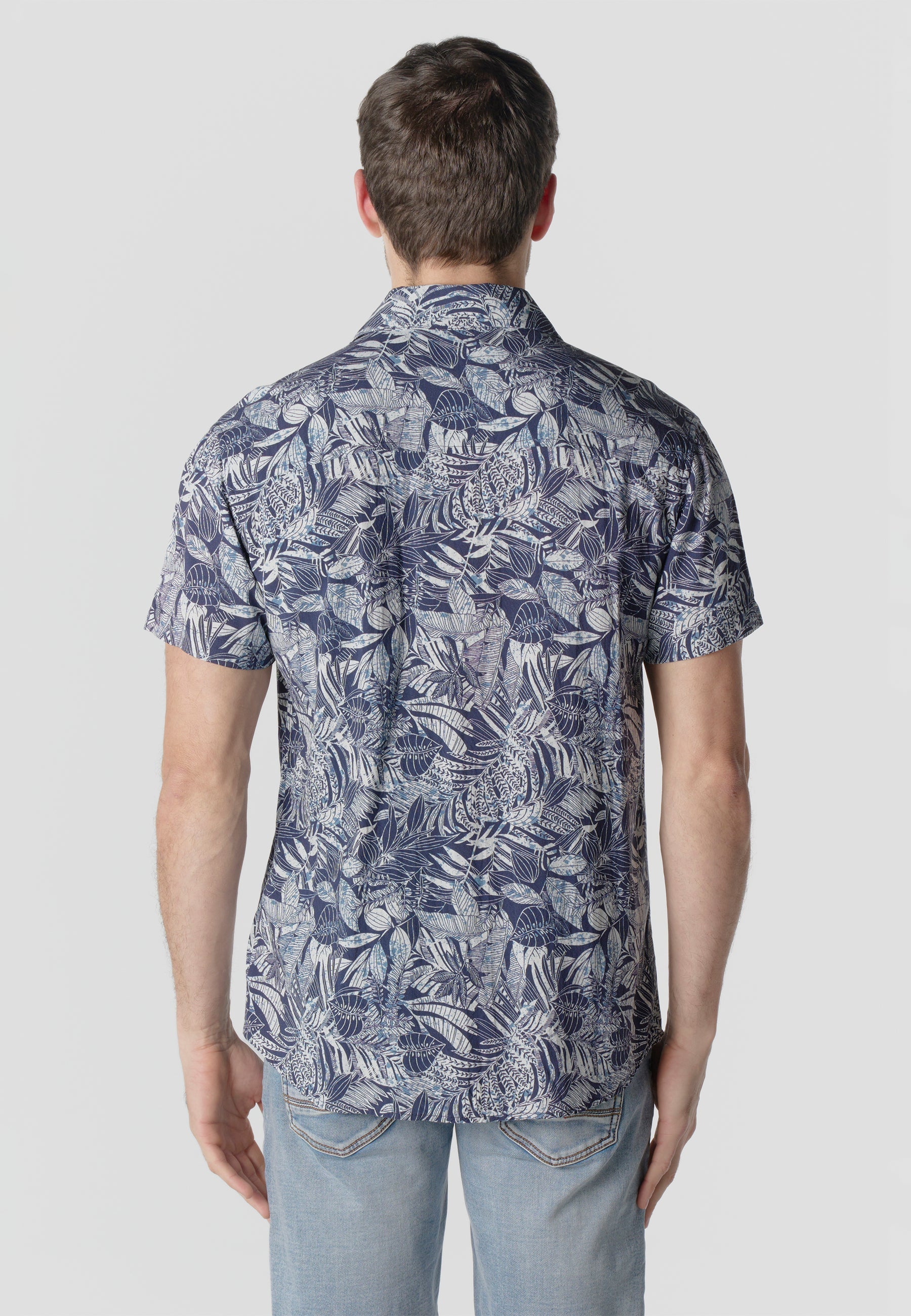 Camisa Hombre Manga Corta Estampado Tropical Viscosa – Koroshi 2611CC37