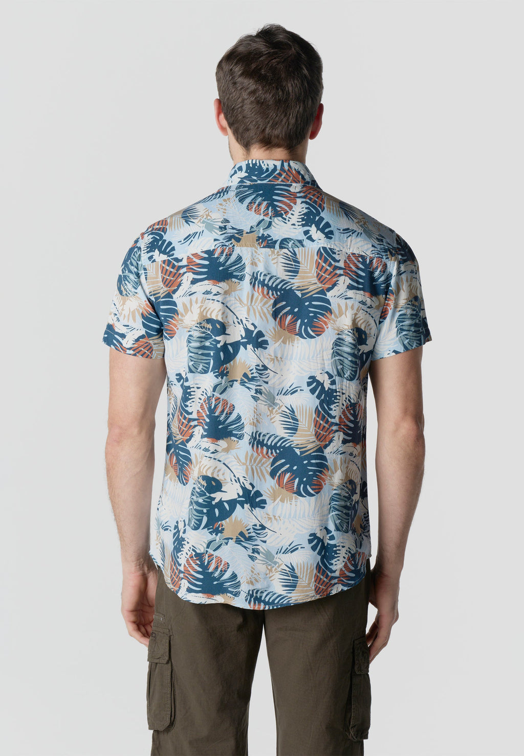 Camisa Hombre Manga Corta Estampado Tropical Viscosa – Koroshi 2611CC37