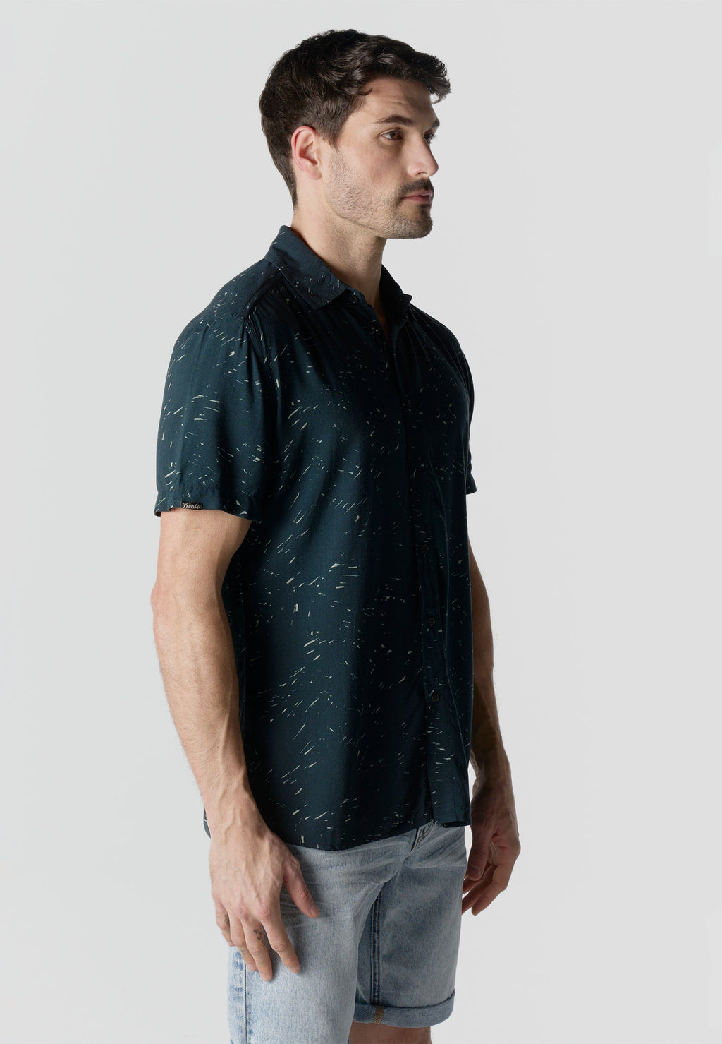 Camisa Hombre Manga Corta Estampada Casual Viscosa – Koroshi 2611CC38