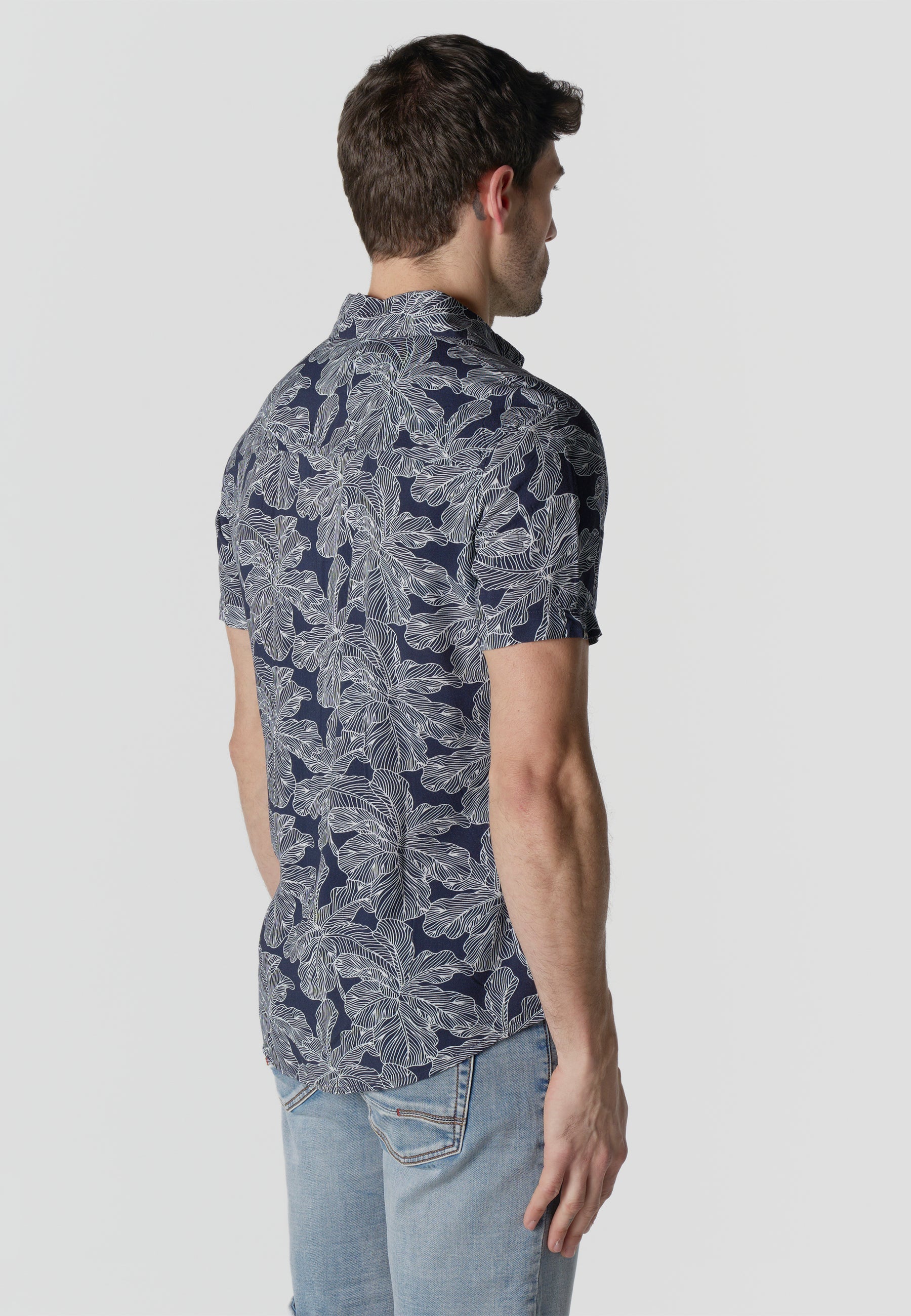 Camisa Hombre Manga Corta Estampada Casual Viscosa – Koroshi 2611CC38