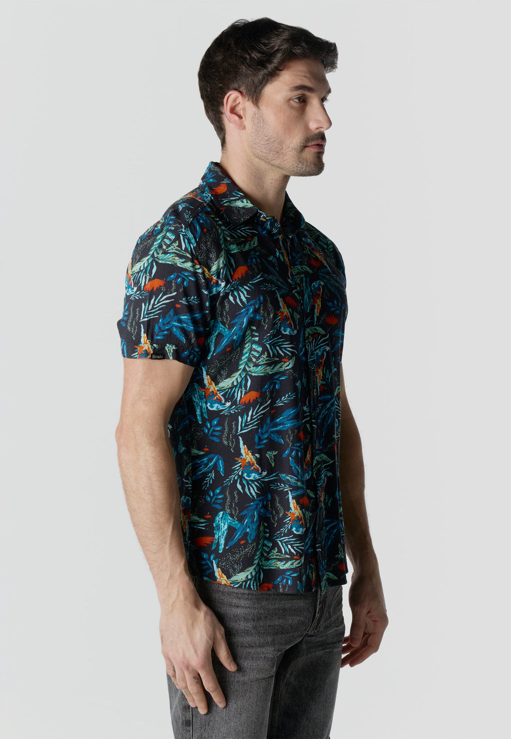 Camisa Hombre Manga Corta Estampada Casual Viscosa – Koroshi 2611CC38
