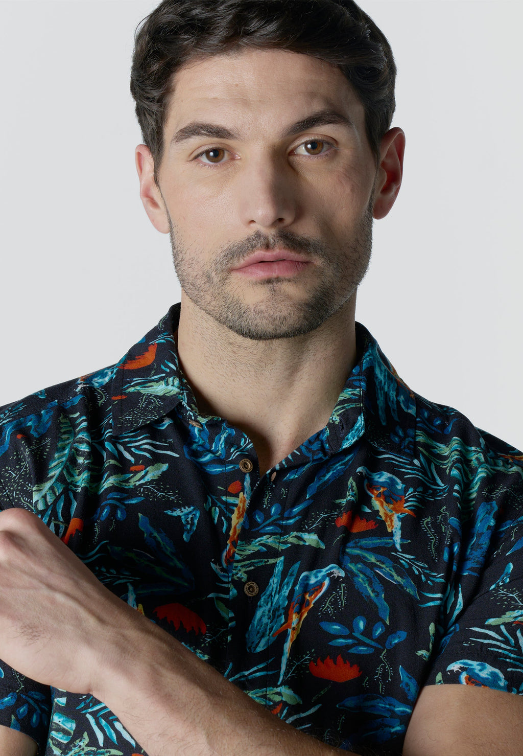 Camisa Hombre Manga Corta Estampada Casual Viscosa – Koroshi 2611CC38