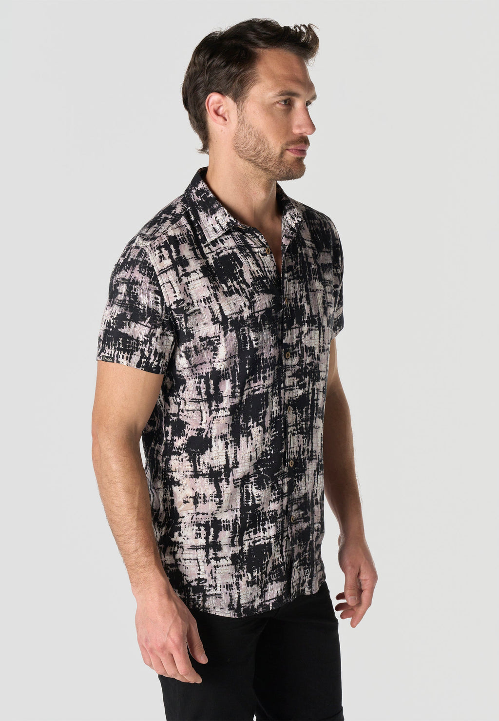 Camisa Hombre Manga Corta Viscosa Estampada – Koroshi 2611CC39