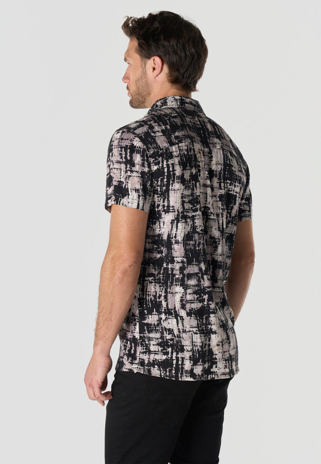 Camisa Hombre Manga Corta Viscosa Estampada – Koroshi 2611CC39