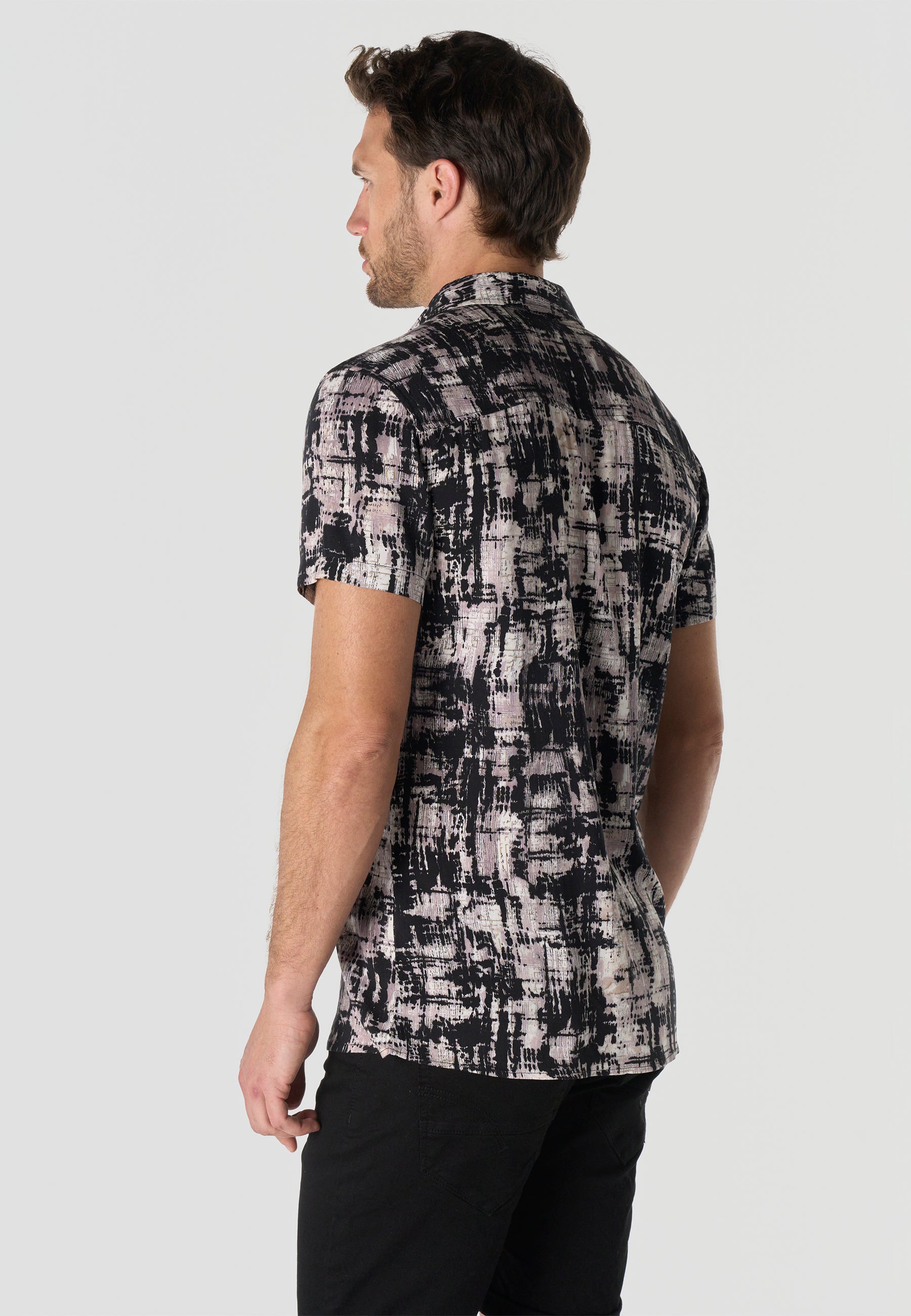 Camisa Hombre Manga Corta Viscosa Estampada – Koroshi 2611CC39