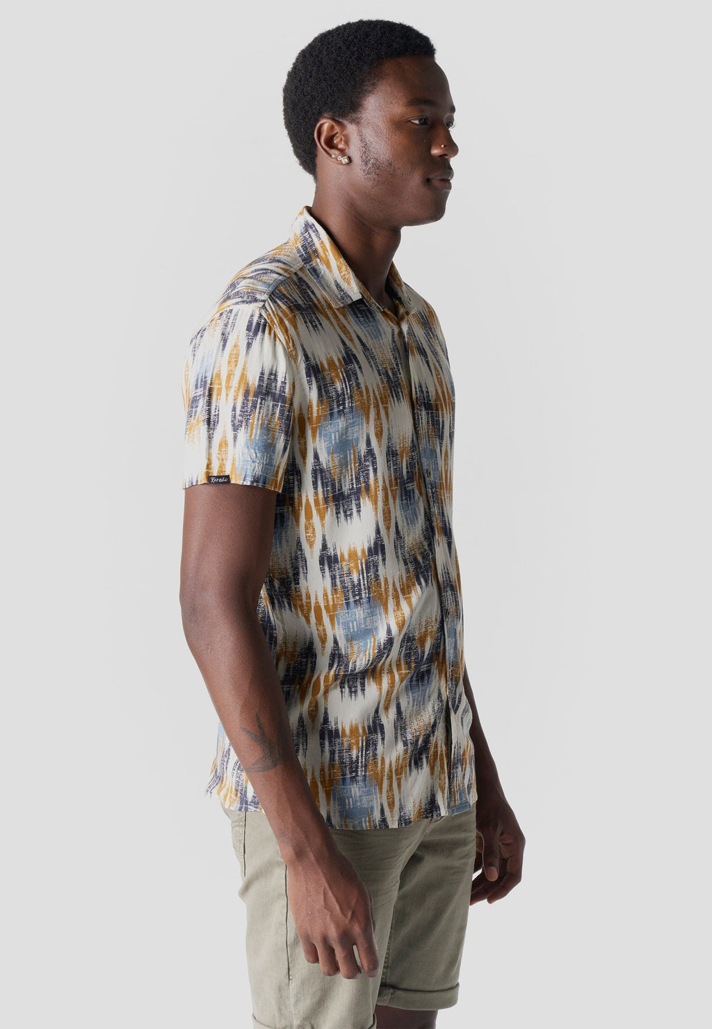 Camisa Hombre Manga Corta Viscosa Estampada – Koroshi 2611CC39