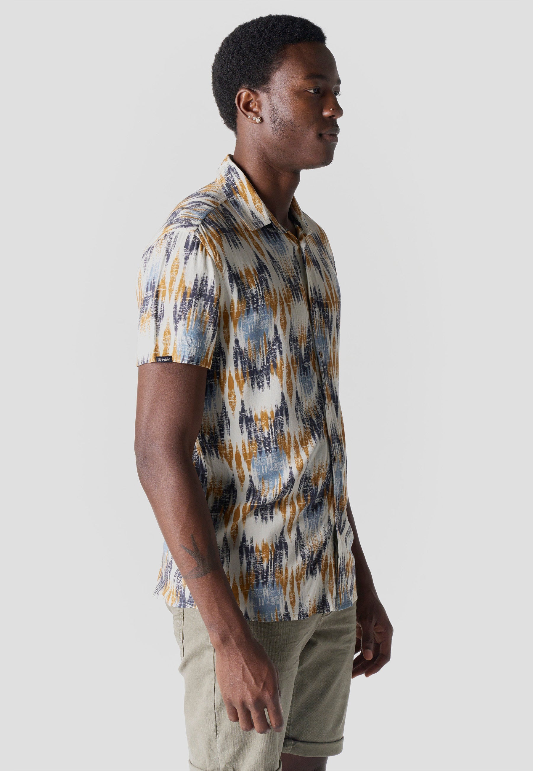Camisa Hombre Manga Corta Viscosa Estampada – Koroshi 2611CC39