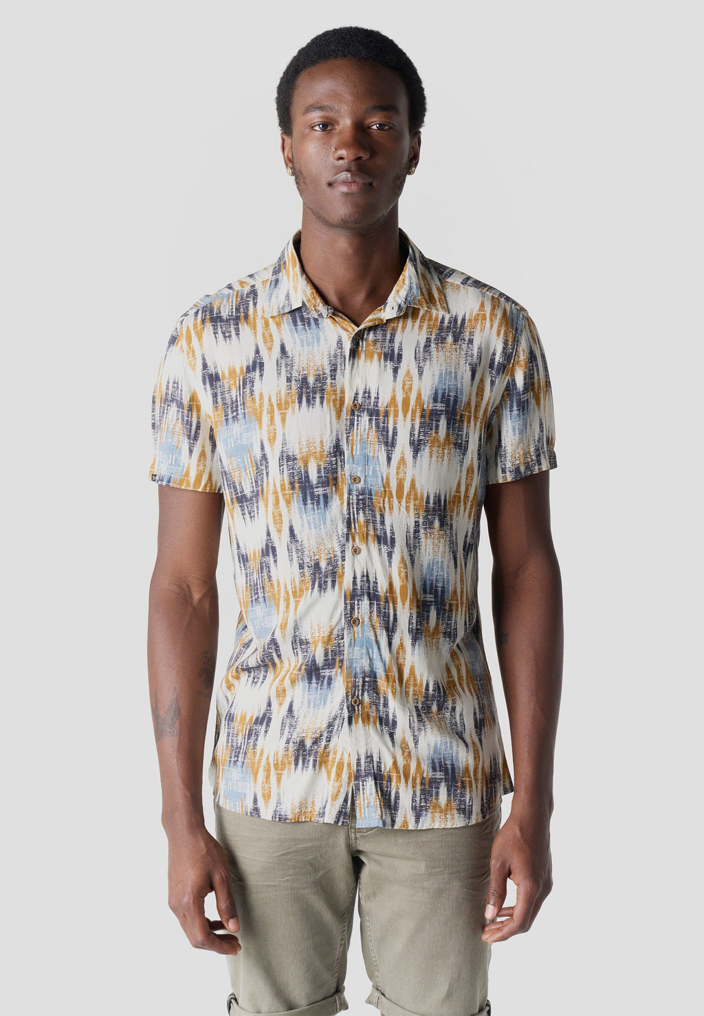 Camisa Hombre Manga Corta Viscosa Estampada – Koroshi 2611CC39