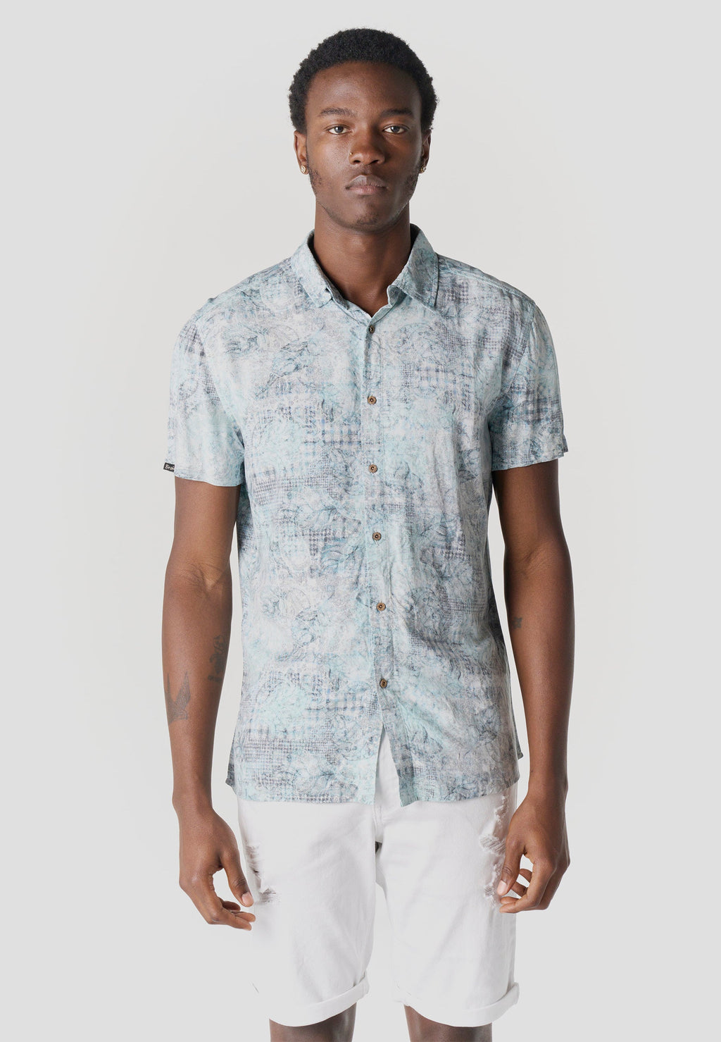 Camisa Hombre Manga Corta Viscosa Estampada – Koroshi 2611CC39
