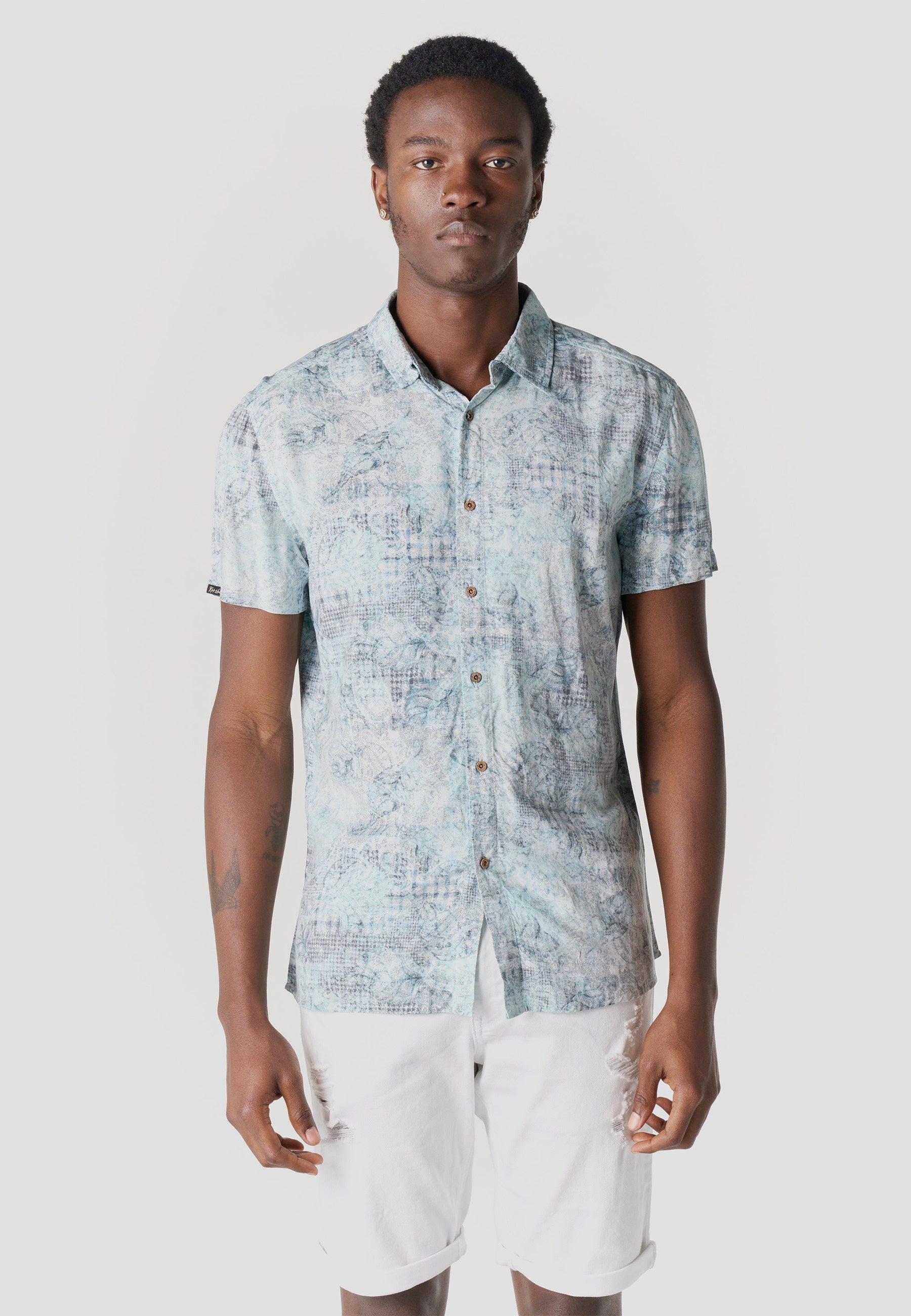 Camisa Hombre Manga Corta Viscosa Estampada – Koroshi 2611CC39