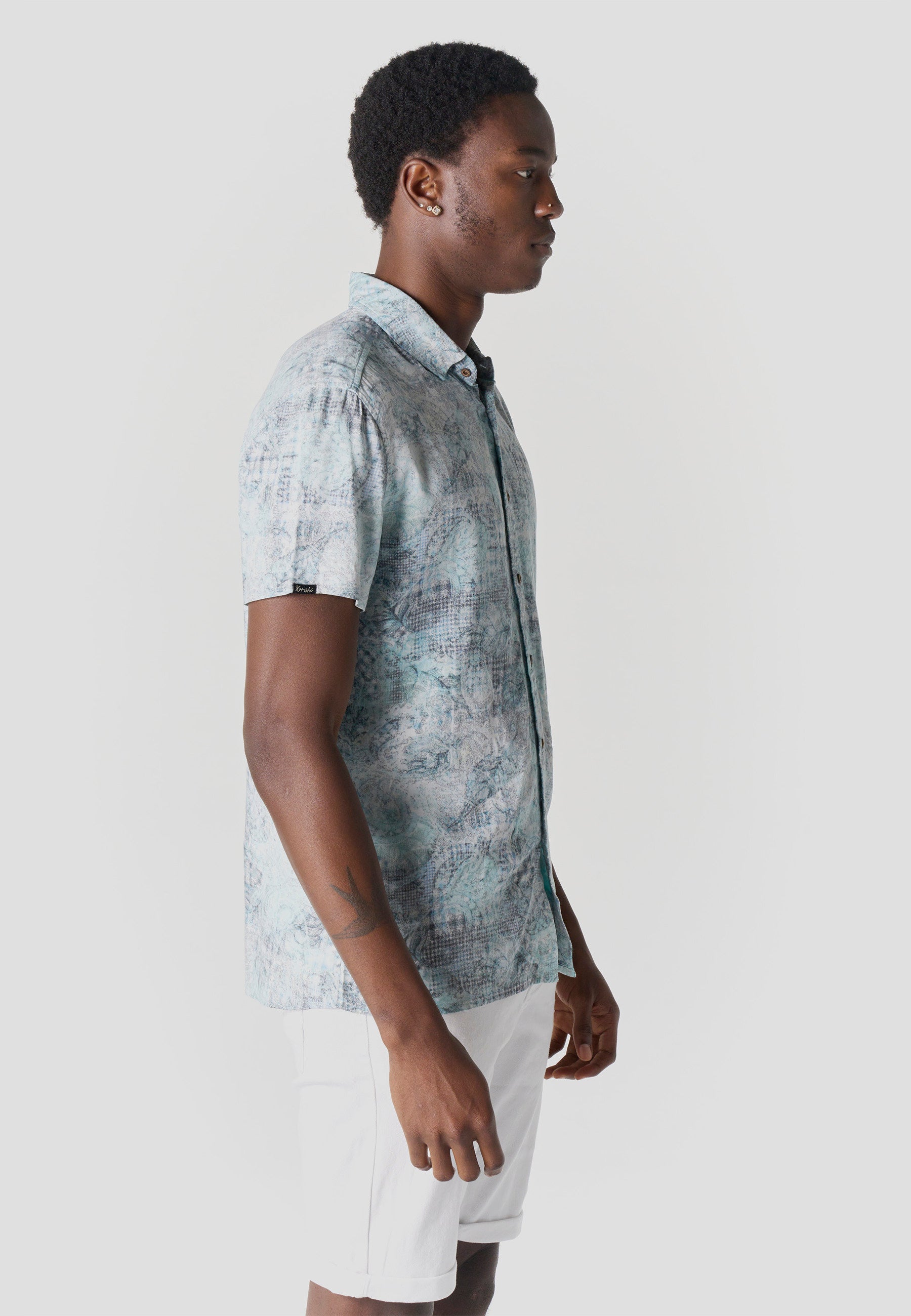 Camisa Hombre Manga Corta Viscosa Estampada – Koroshi 2611CC39