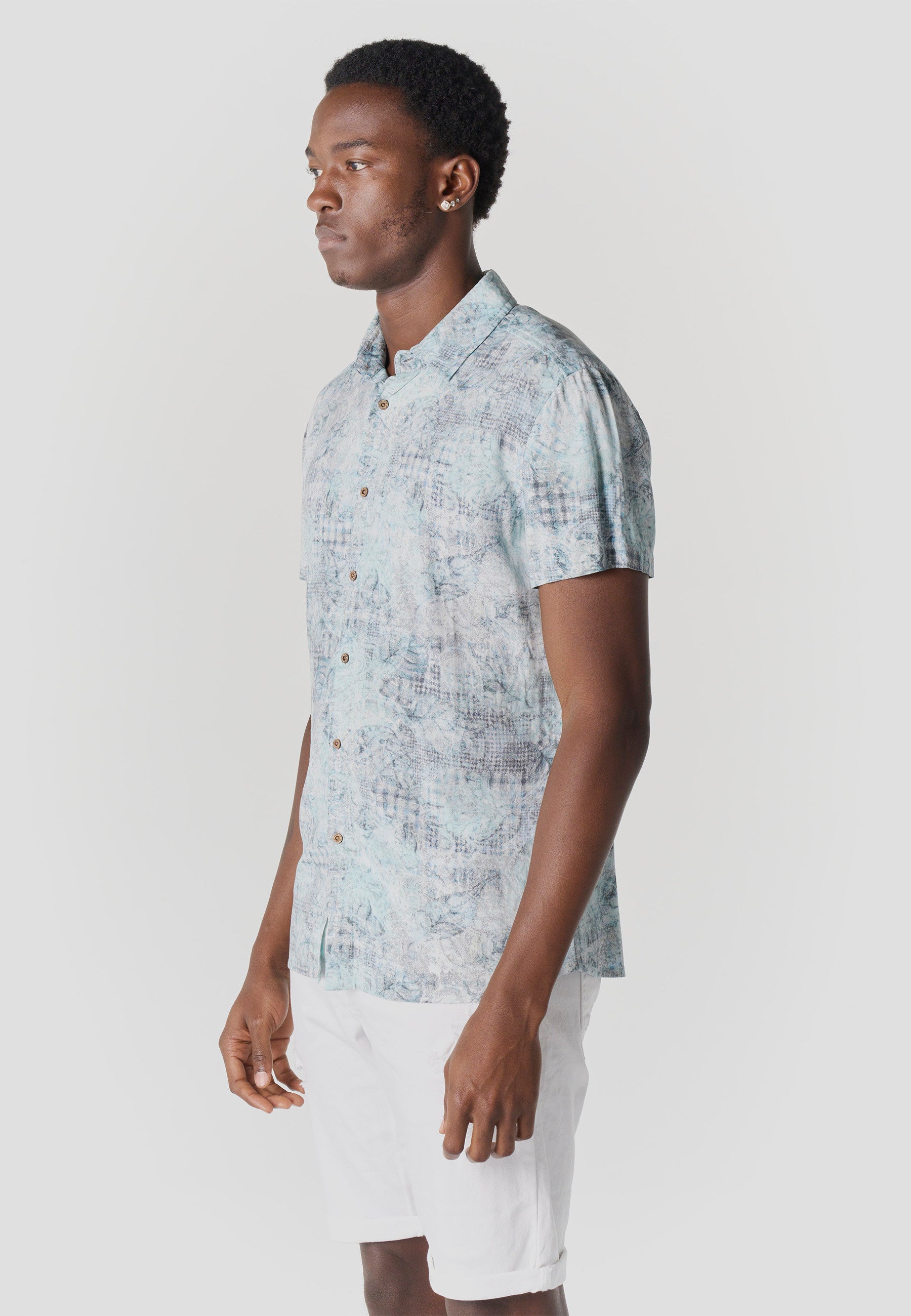 Camisa Hombre Manga Corta Viscosa Estampada – Koroshi 2611CC39