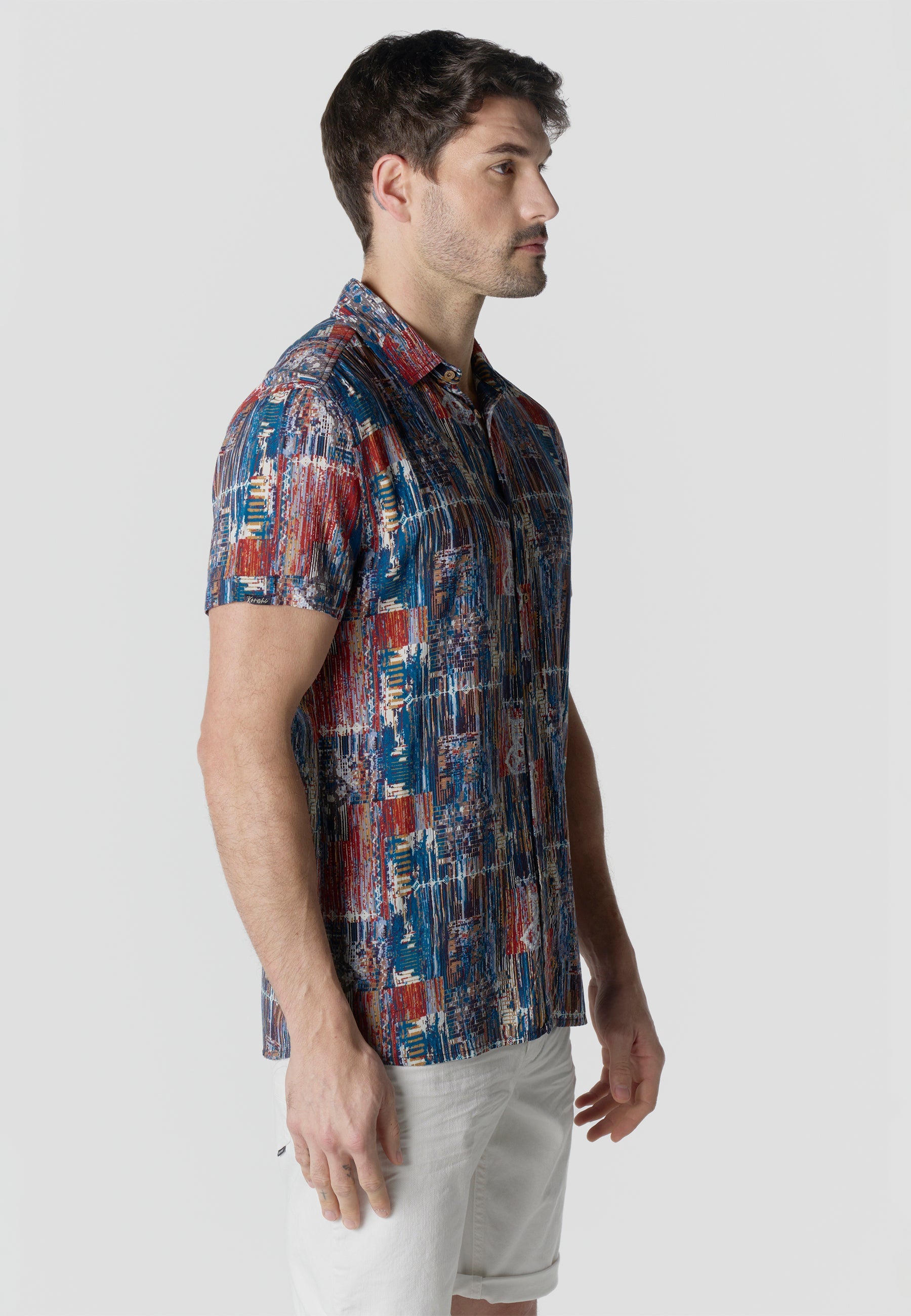 Camisa Hombre Manga Corta Viscosa Estampada – Koroshi 2611CC39