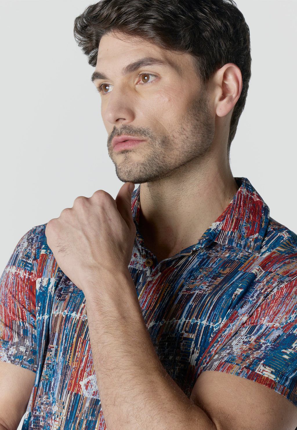 Camisa Hombre Manga Corta Viscosa Estampada – Koroshi 2611CC39