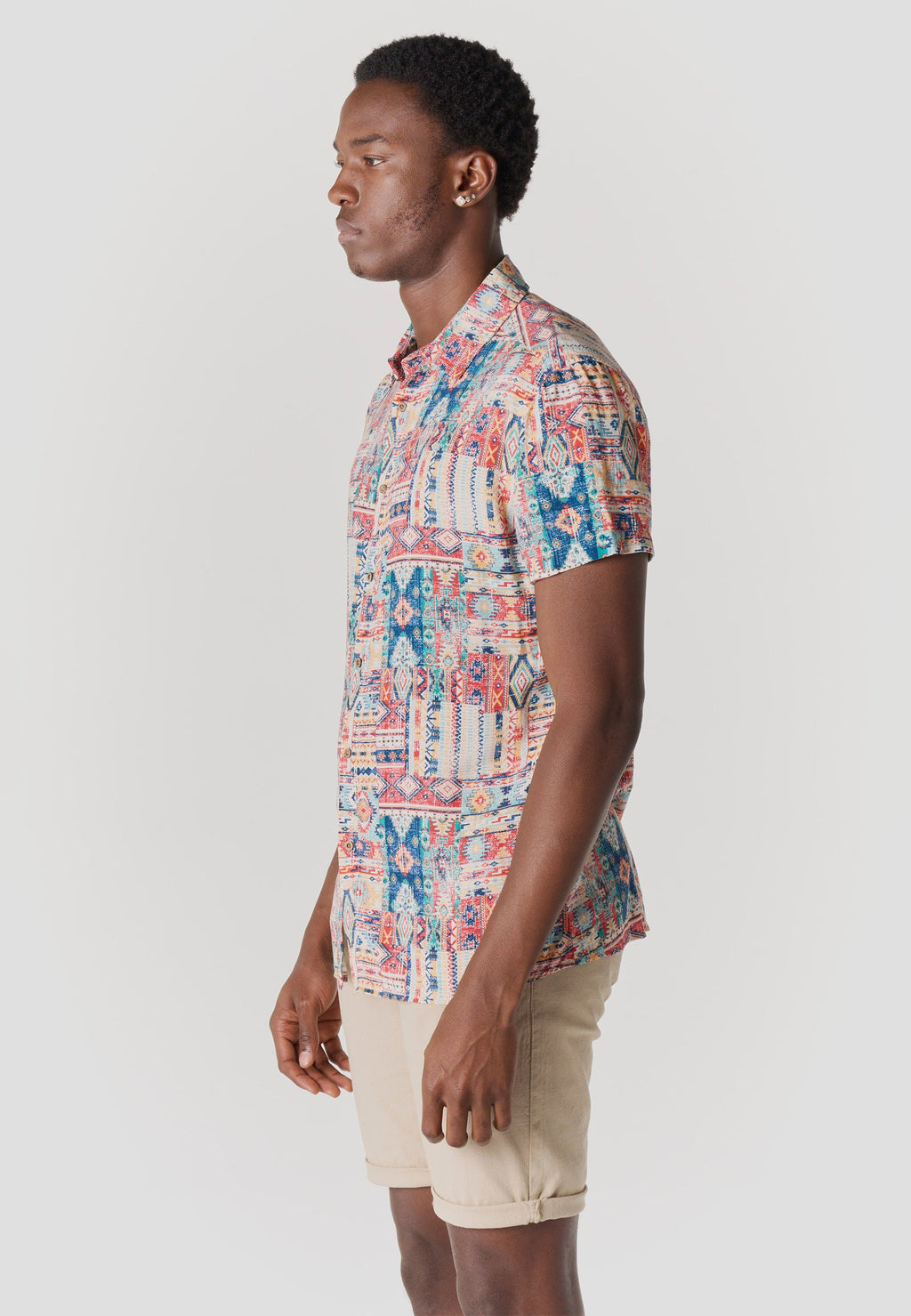 Camisa Hombre Manga Corta Viscosa Estampada – Koroshi 2611CC39