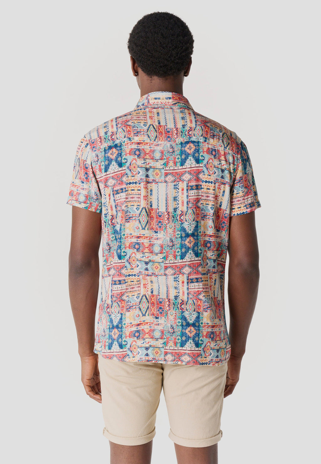 Camisa Hombre Manga Corta Viscosa Estampada – Koroshi 2611CC39