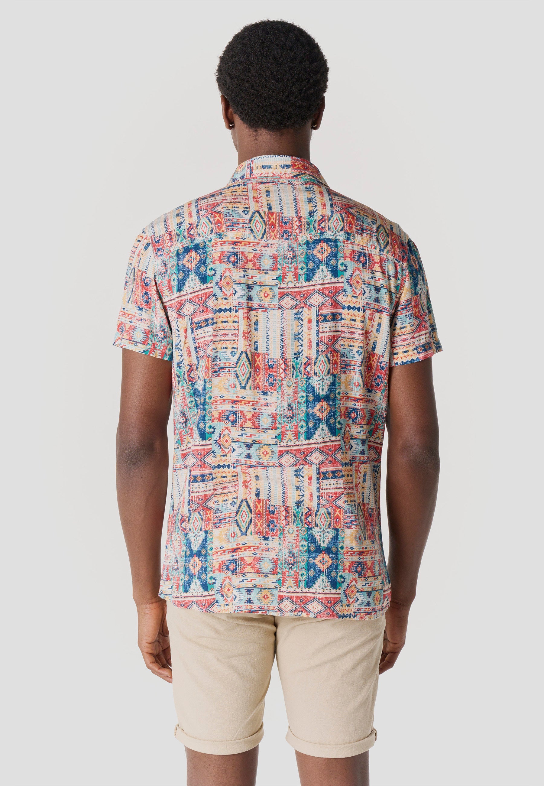 Camisa Hombre Manga Corta Viscosa Estampada – Koroshi 2611CC39