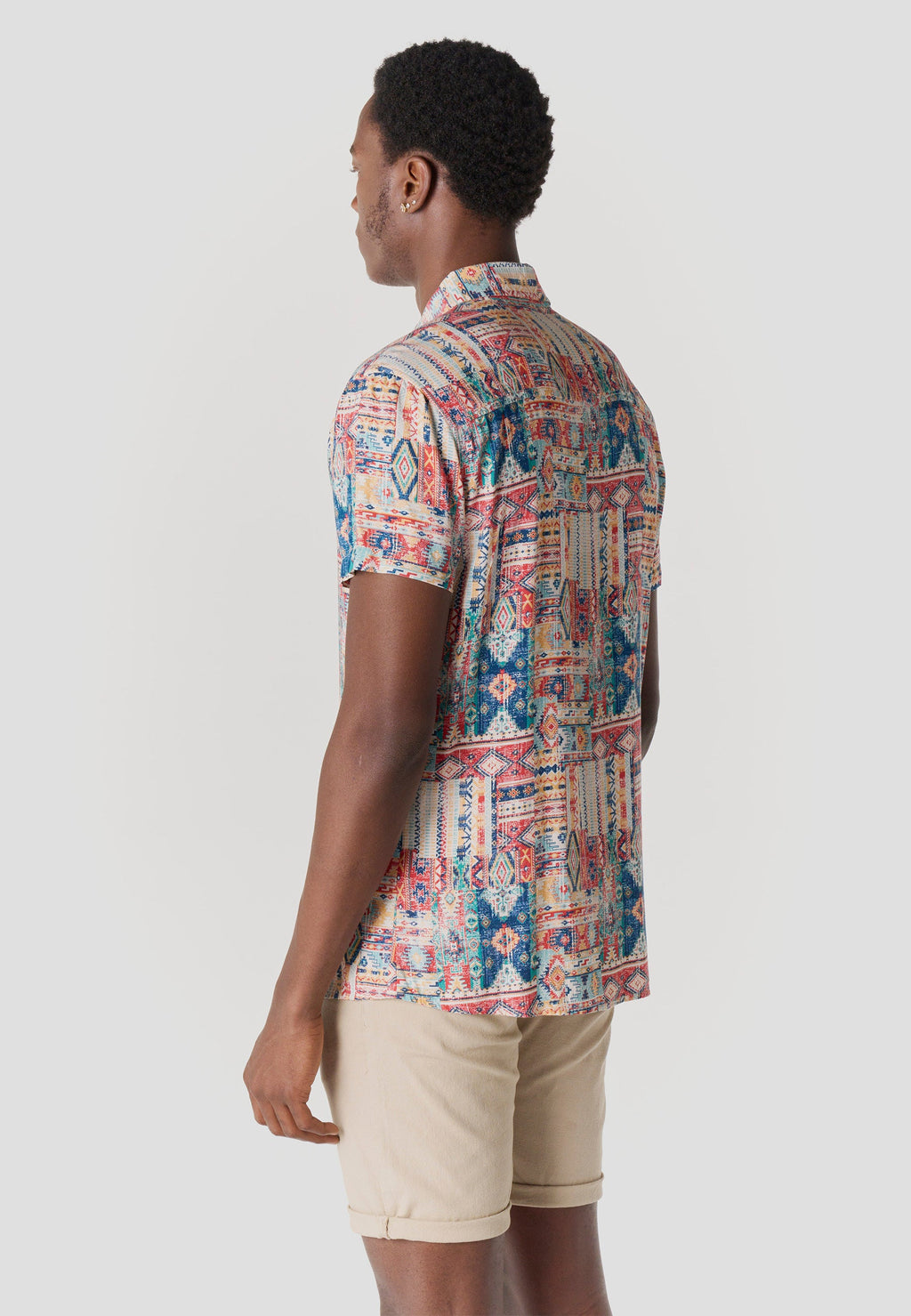Camisa Hombre Manga Corta Viscosa Estampada – Koroshi 2611CC39