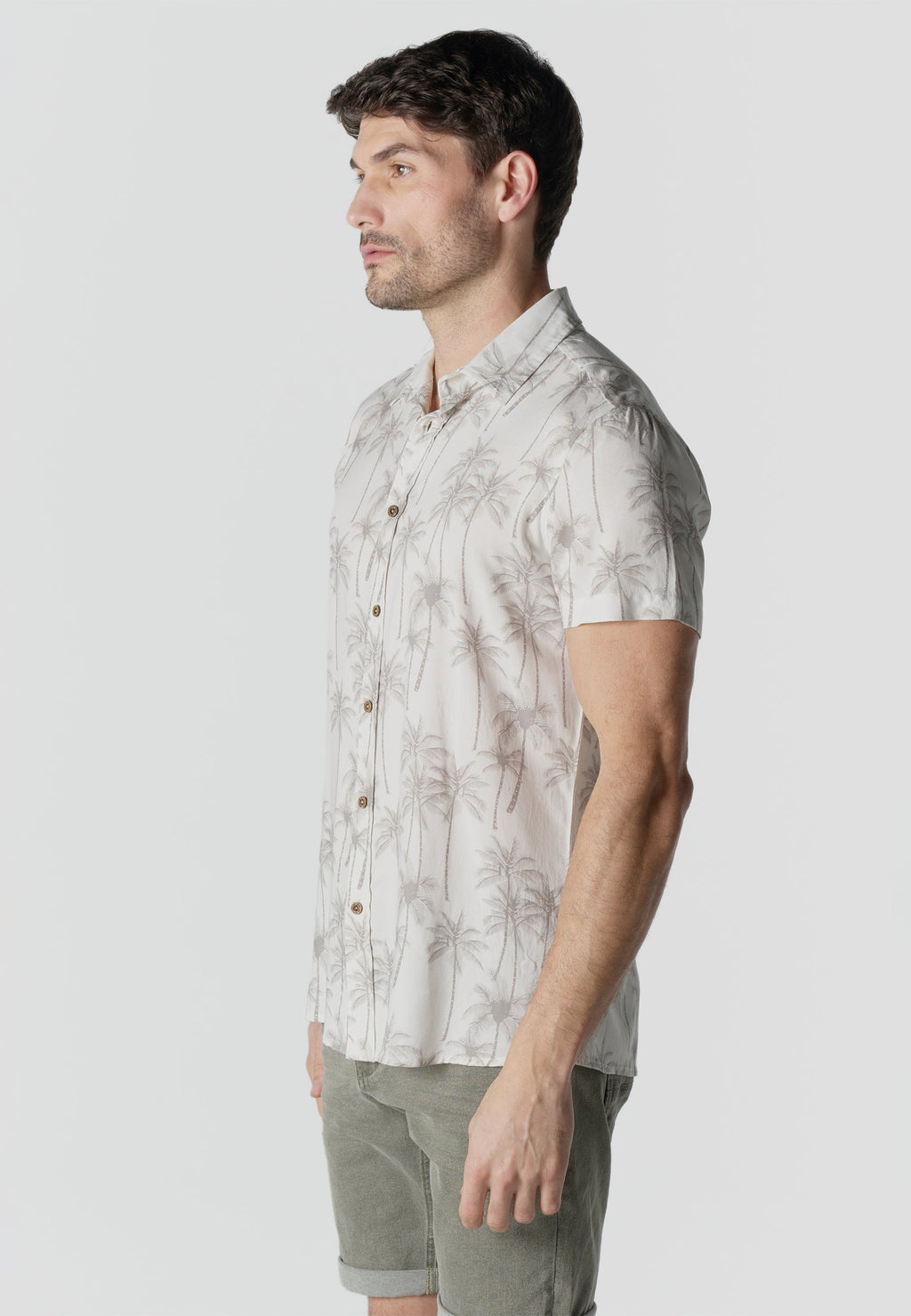 Camisa Hombre Manga Corta Estampado Tropical Viscosa – Koroshi 2611CC40
