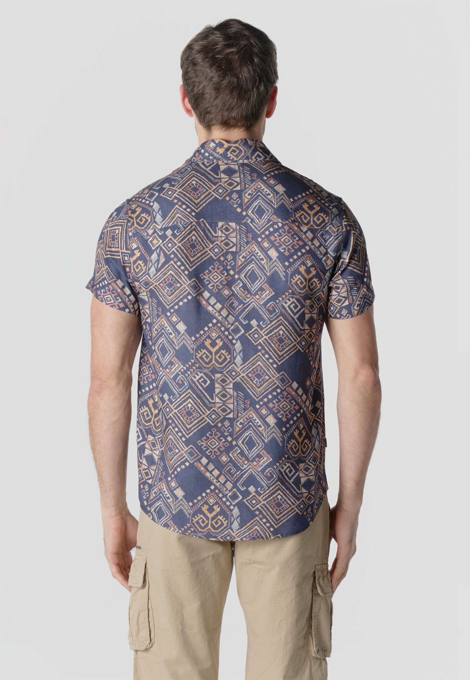 Camisa Hombre Manga Corta Estampado Multicolor Viscosa – Koroshi 2611CC41