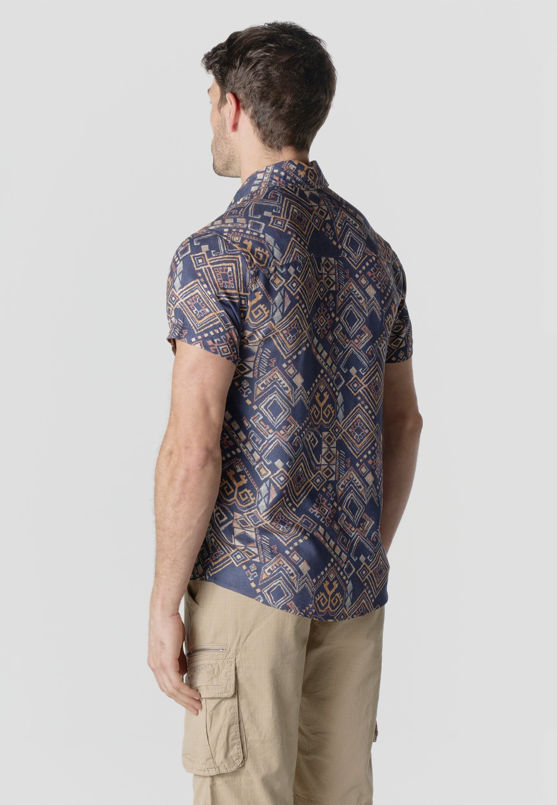 Camisa Hombre Manga Corta Estampado Multicolor Viscosa – Koroshi 2611CC41